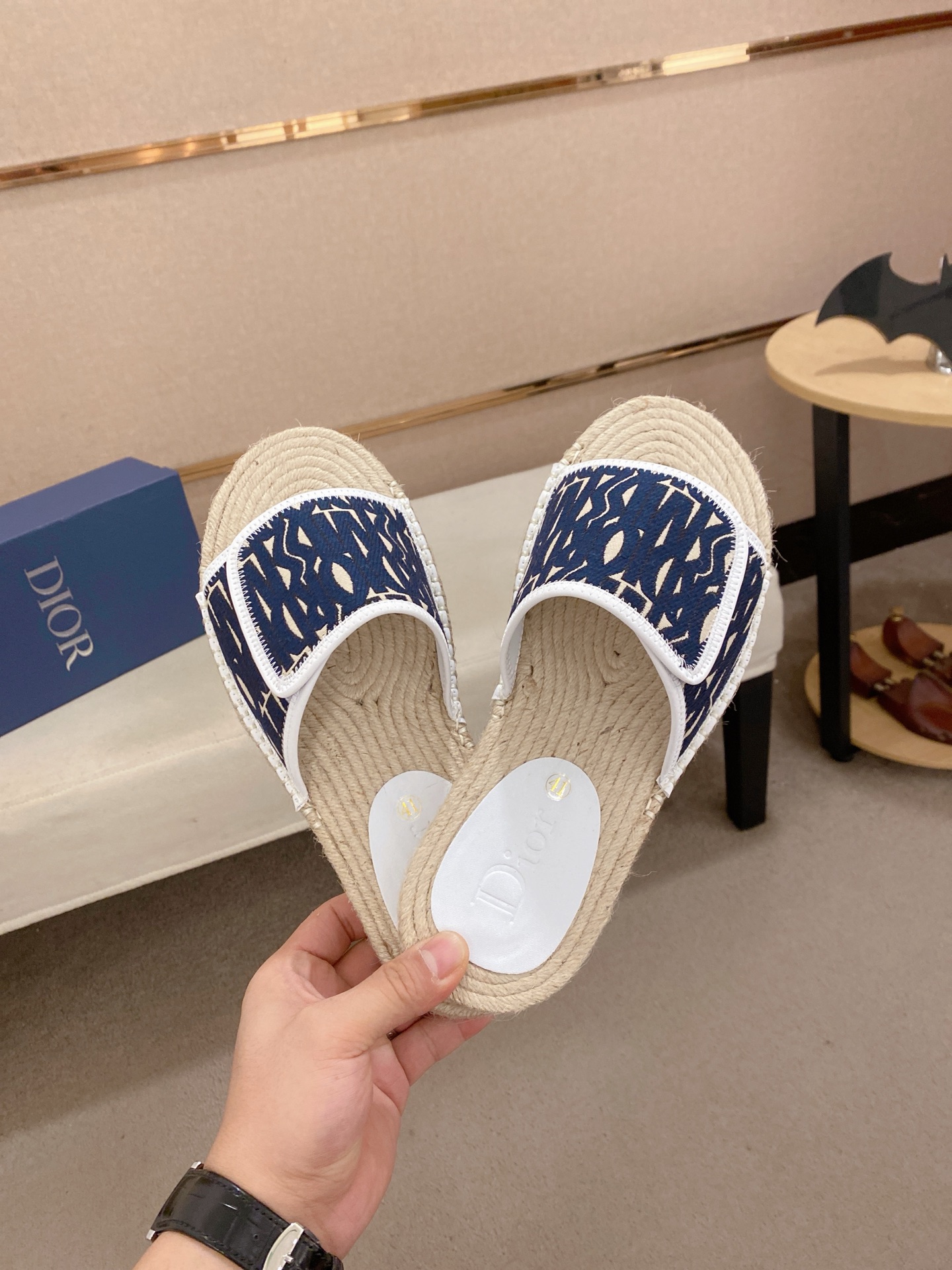 Dior Men's Blue Oblique Pattern Espadrille Sandals, Sizes 38-44 6 i1745737490214 6189 0 4