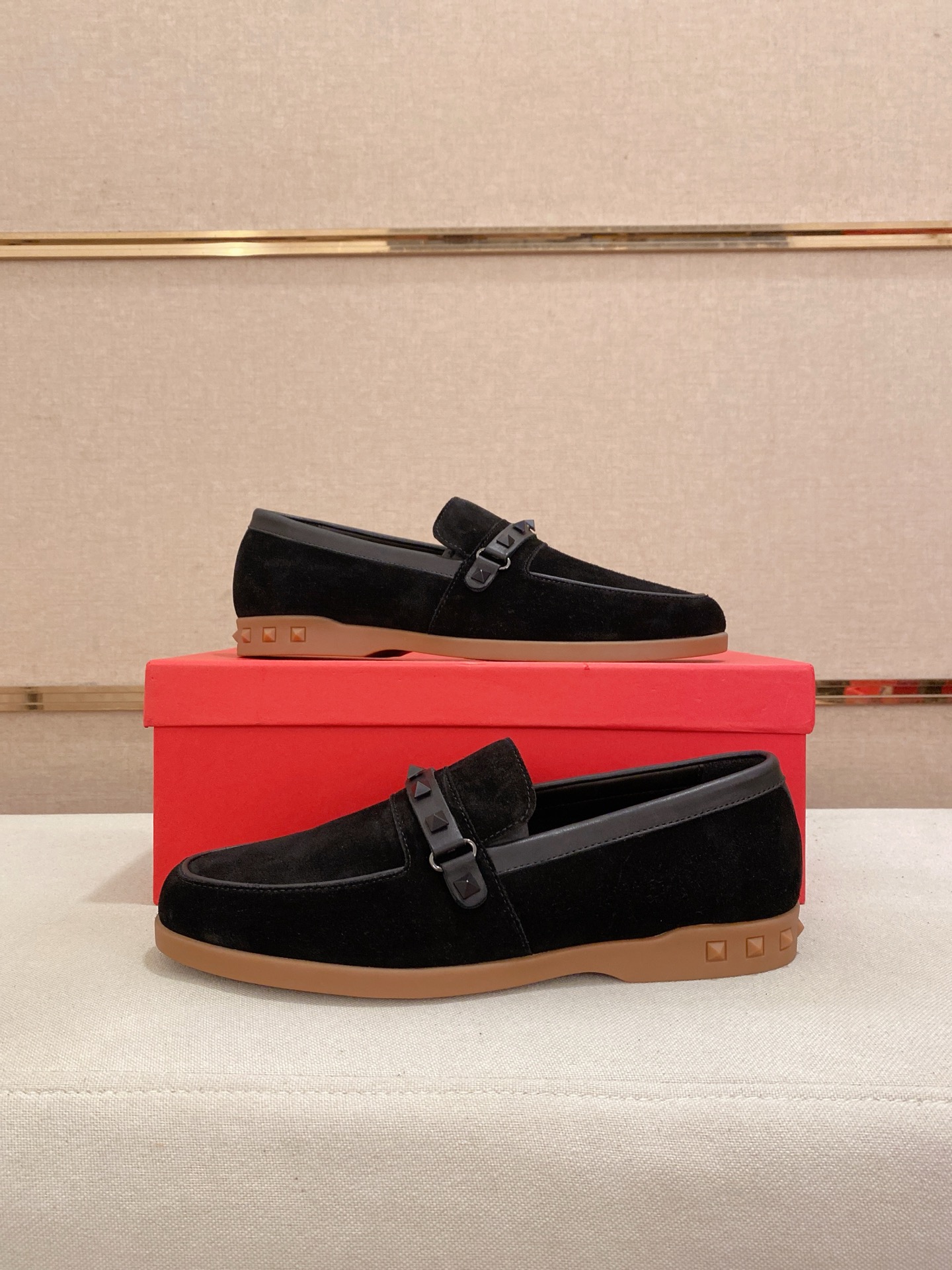 Valentino Men's Black Suede Loafers with Rockstud Detail, Size 38-44 8 i1745738098984 211 0 6