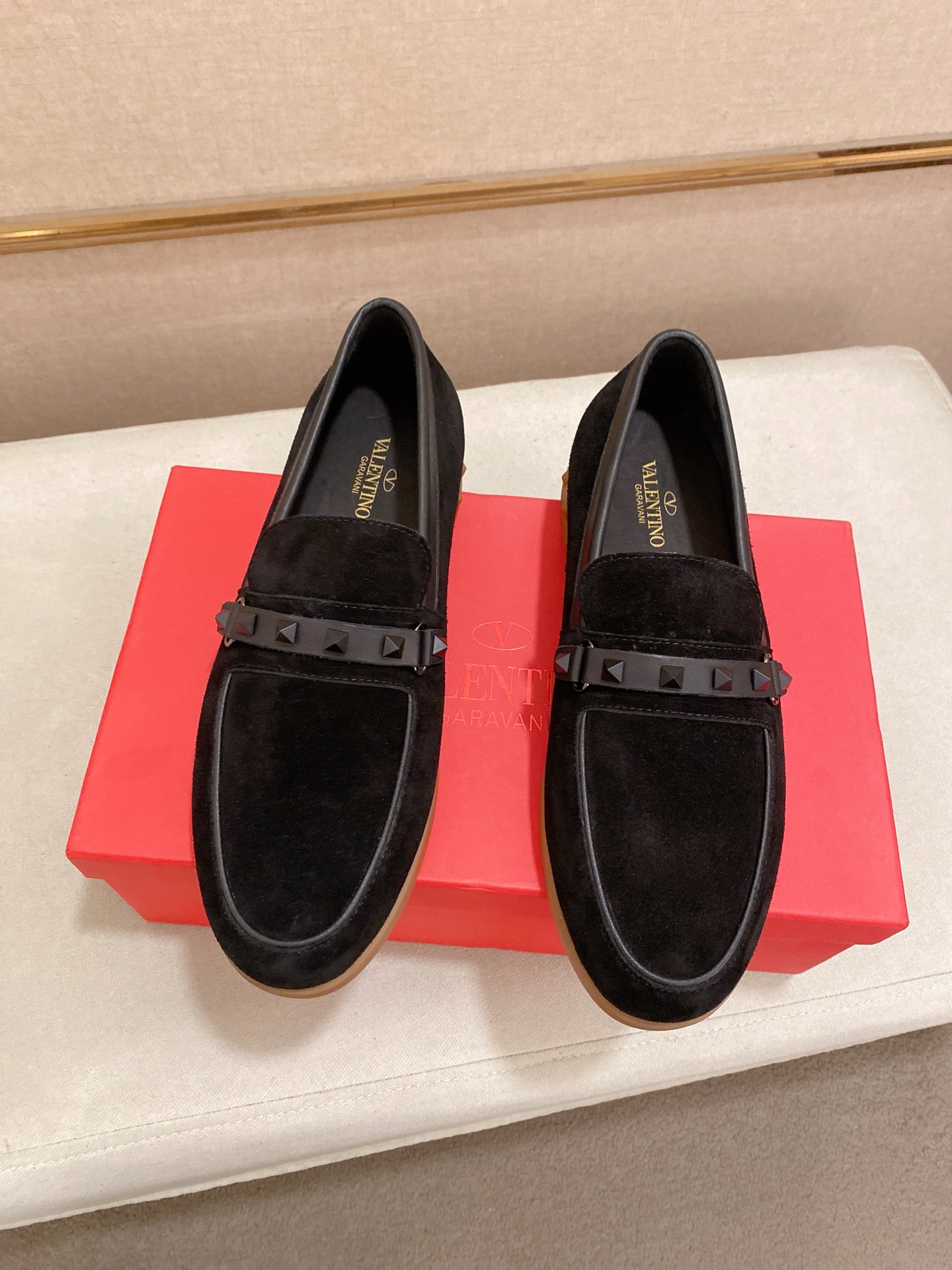 Valentino Men's Black Suede Loafers with Rockstud Detail, Size 38-44 6 i1745738098985 7964 0 7