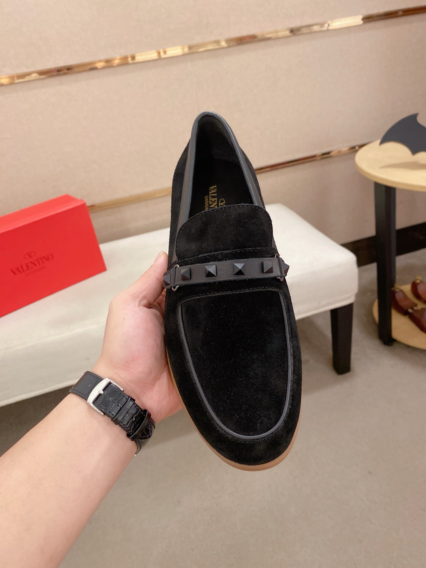 Valentino Men's Black Suede Loafers with Rockstud Detail, Size 38-44 3 i1745738100342 8469 0 1