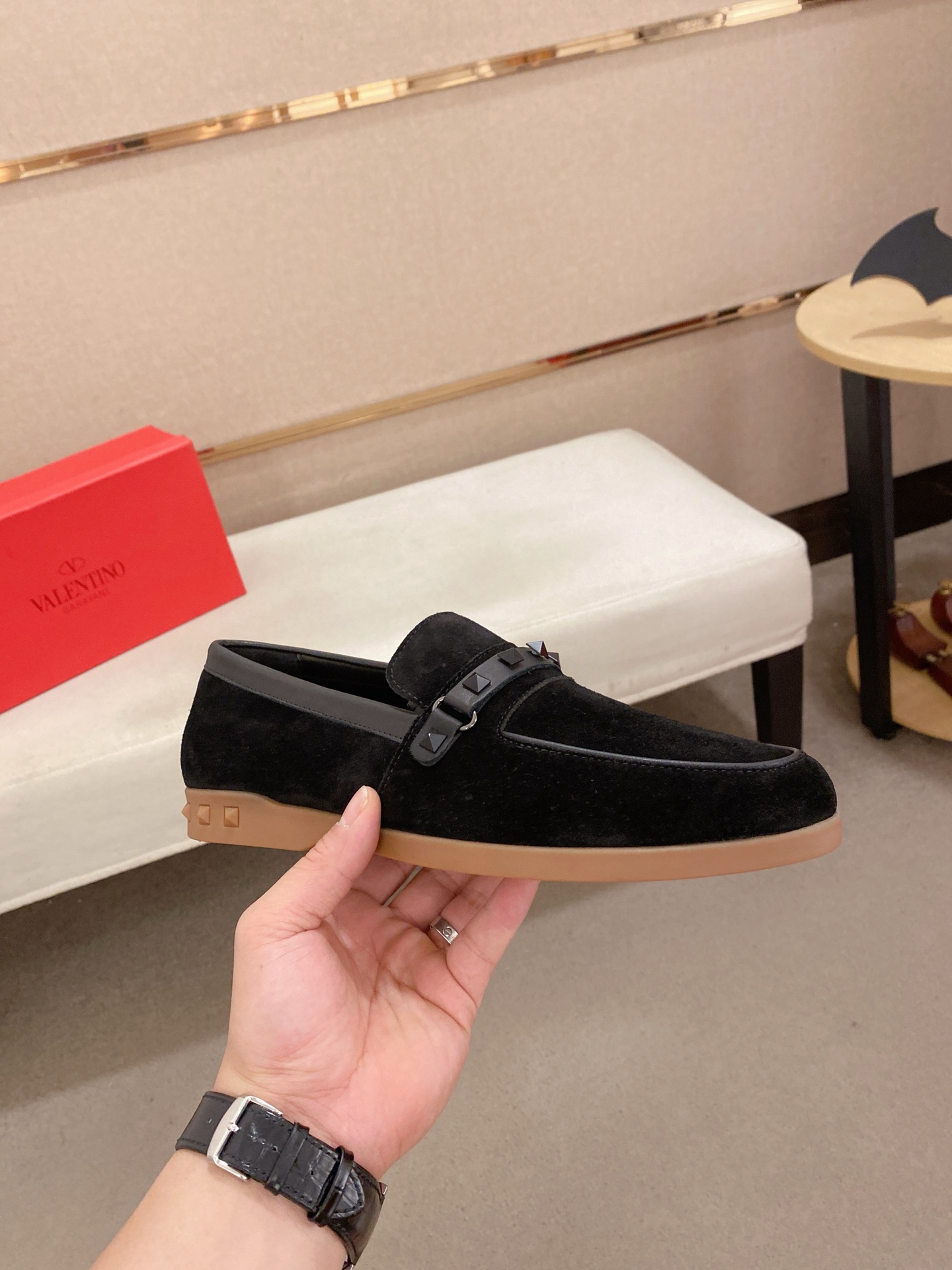 Valentino Men's Black Suede Loafers with Rockstud Detail, Size 38-44 5 i1745738100375 488 0 3