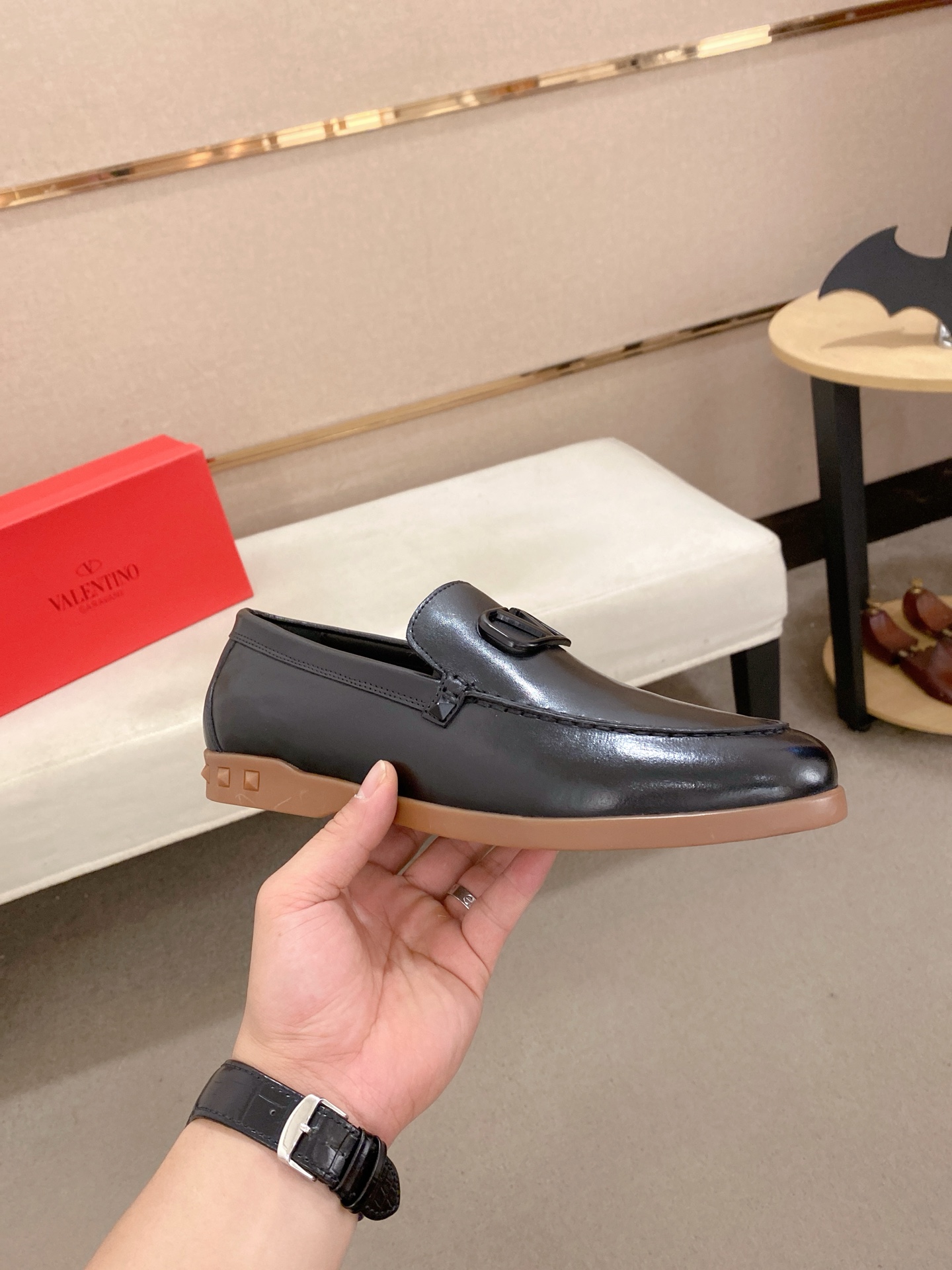 Valentino Men's Black Leather Loafers with Logo | Sizes 38-44 5 i1745738577753 8083 0 3