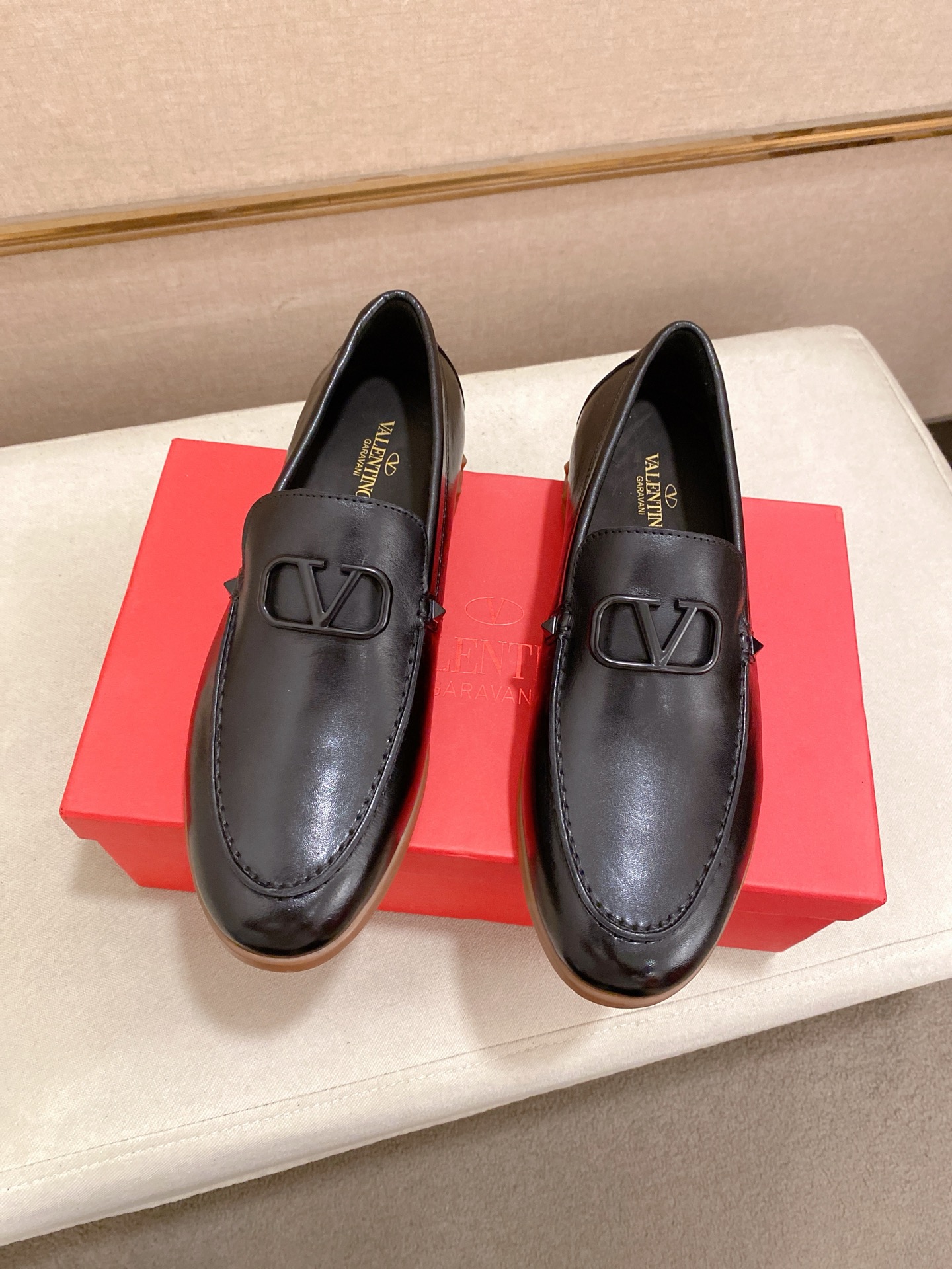 Valentino Men's Black Leather Loafers with Logo | Sizes 38-44 6 i1745738577829 6209 0 5