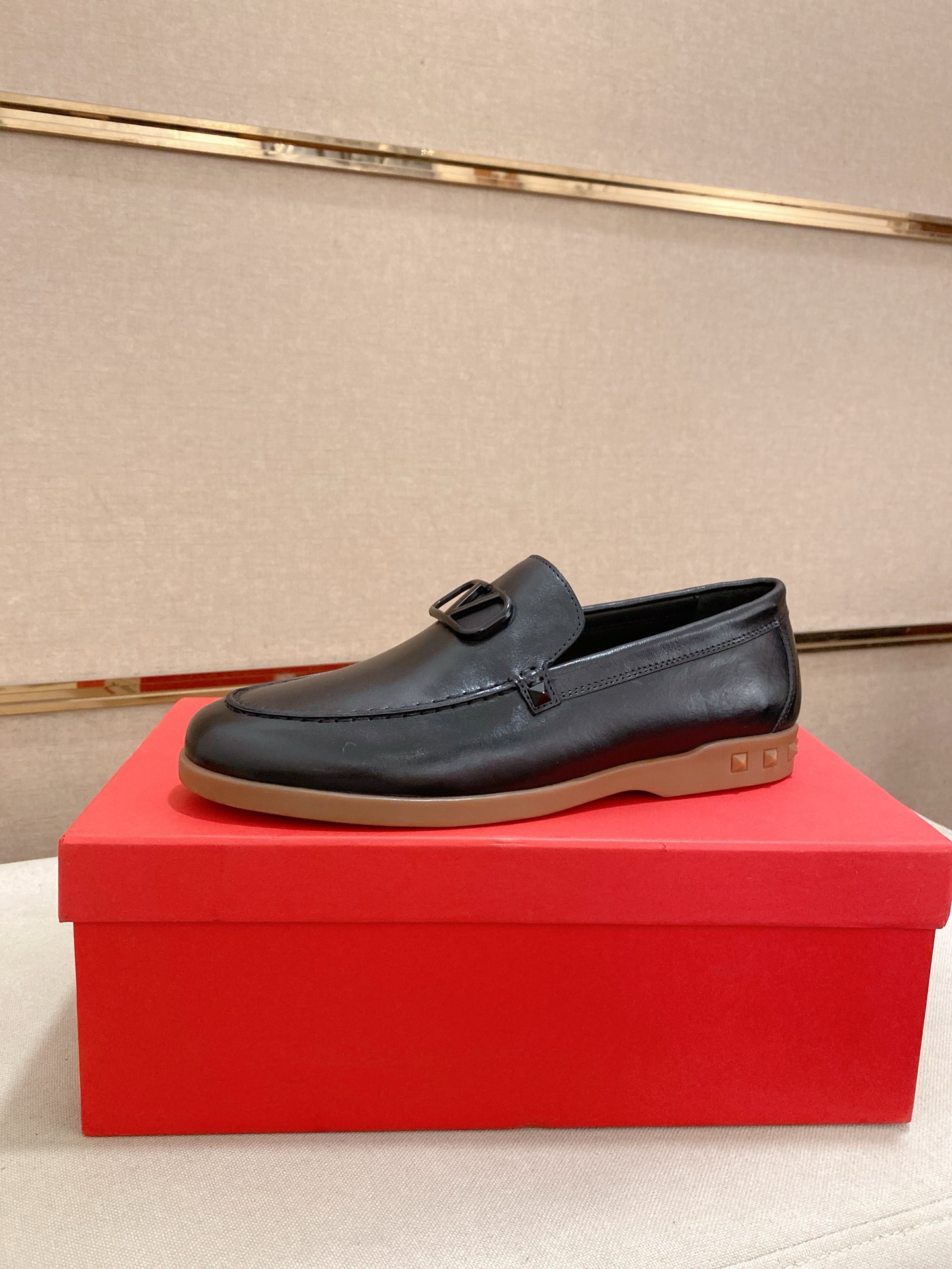 Valentino Men's Black Leather Loafers with Logo | Sizes 38-44 2 i1745738577847 4307 0 0