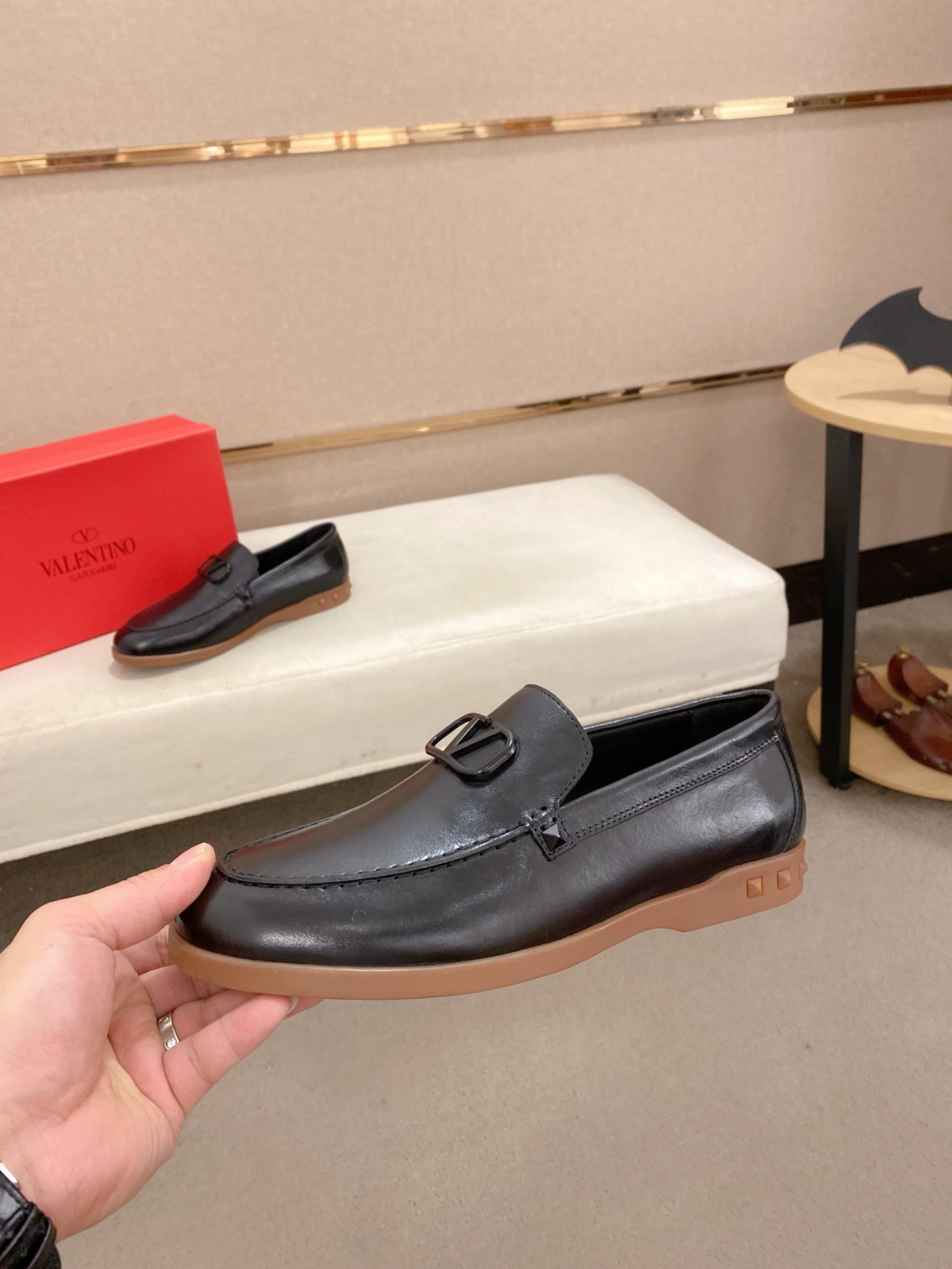 Valentino Men's Black Leather Loafers with Logo | Sizes 38-44 4 i1745738579372 6174 0 2