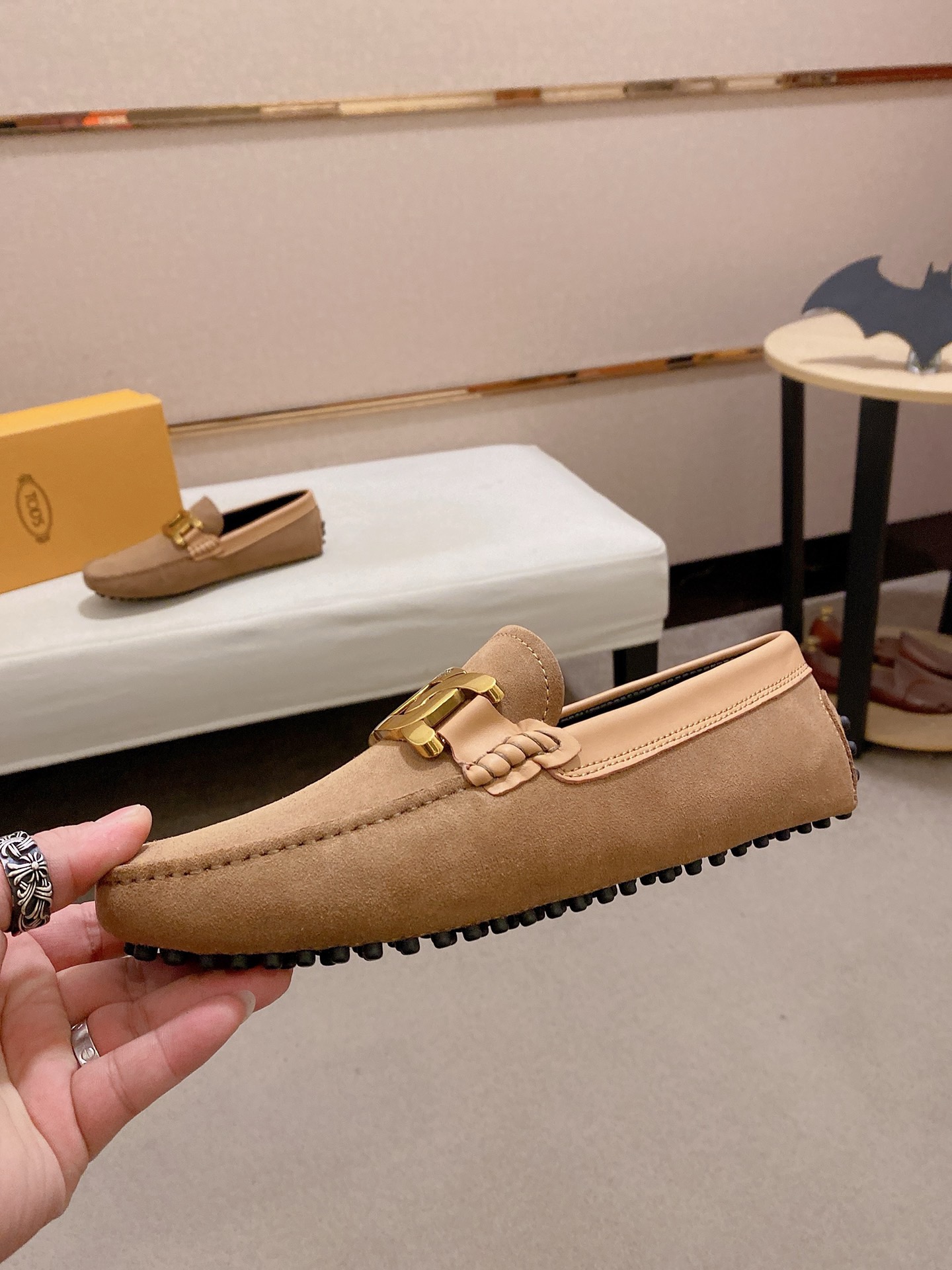 TOD'S Men's Beige Suede Driving Moccasins Loafers Size 38-44 4 i1746438160673 4378 0 2
