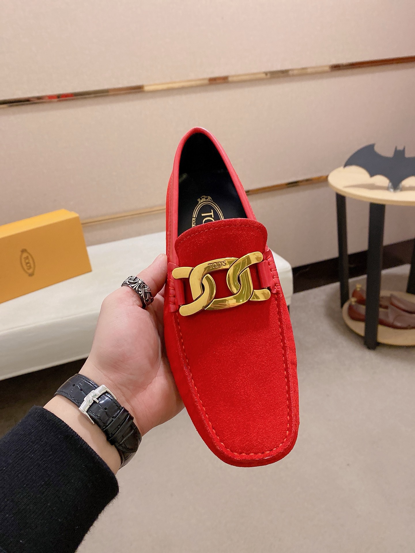 TOD'S Men's Red Suede Driving Shoes with Leather Lining - Sizes 38-44 3 i1746438256140 305 0 1