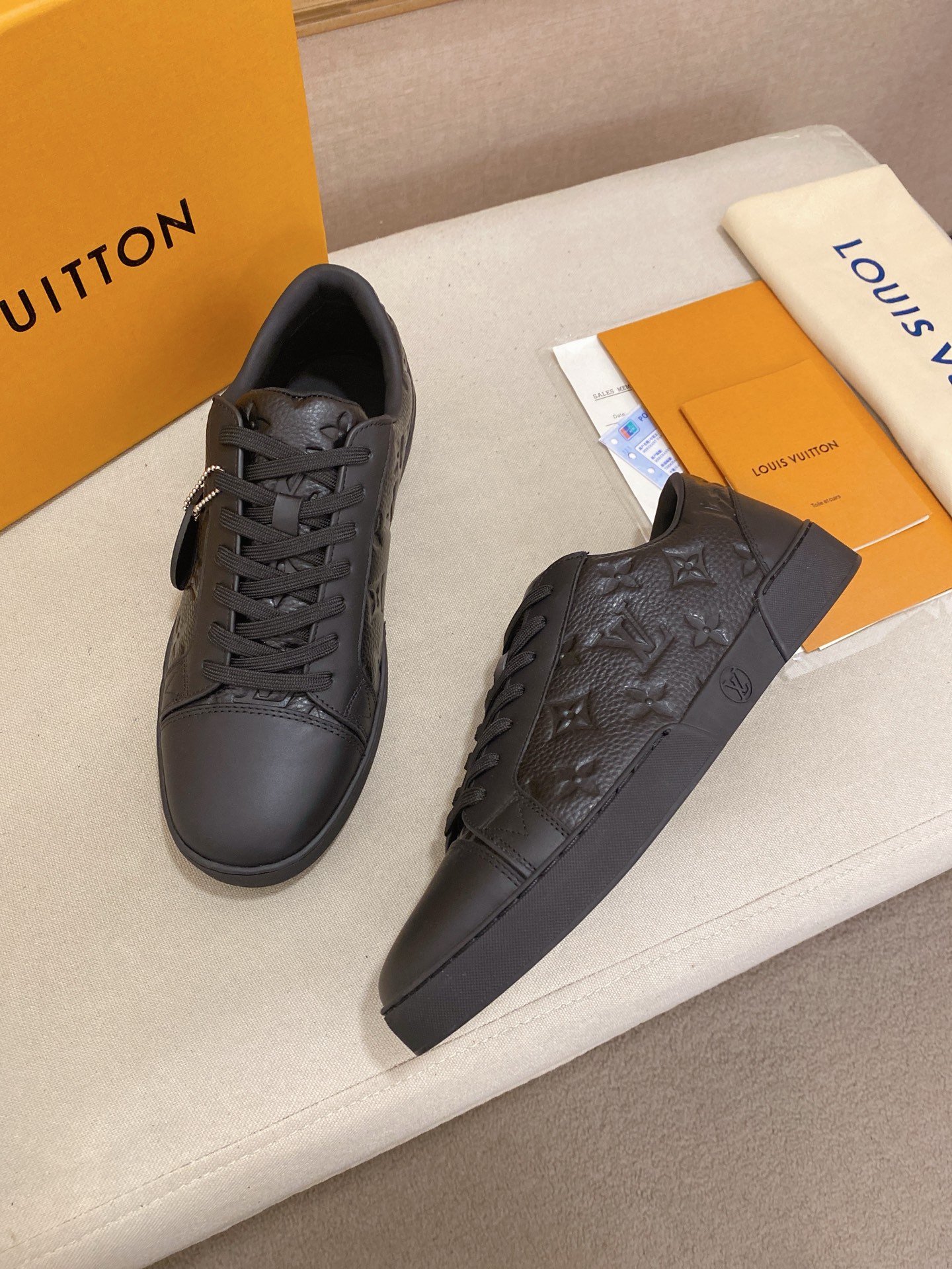 Louis Vuitton Men's Leather Monogram Embossed Low-Top Sneakers 6 i1746514661827 1165 0 8