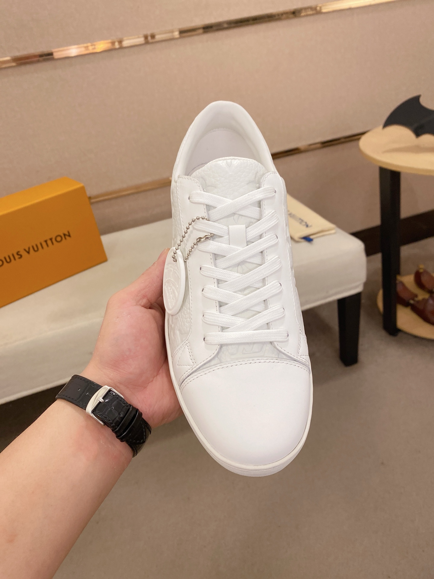 Louis Vuitton Men's White Leather Monogram Embossed Sneakers Size 38-44 3 i1746514724298 3889 0 1