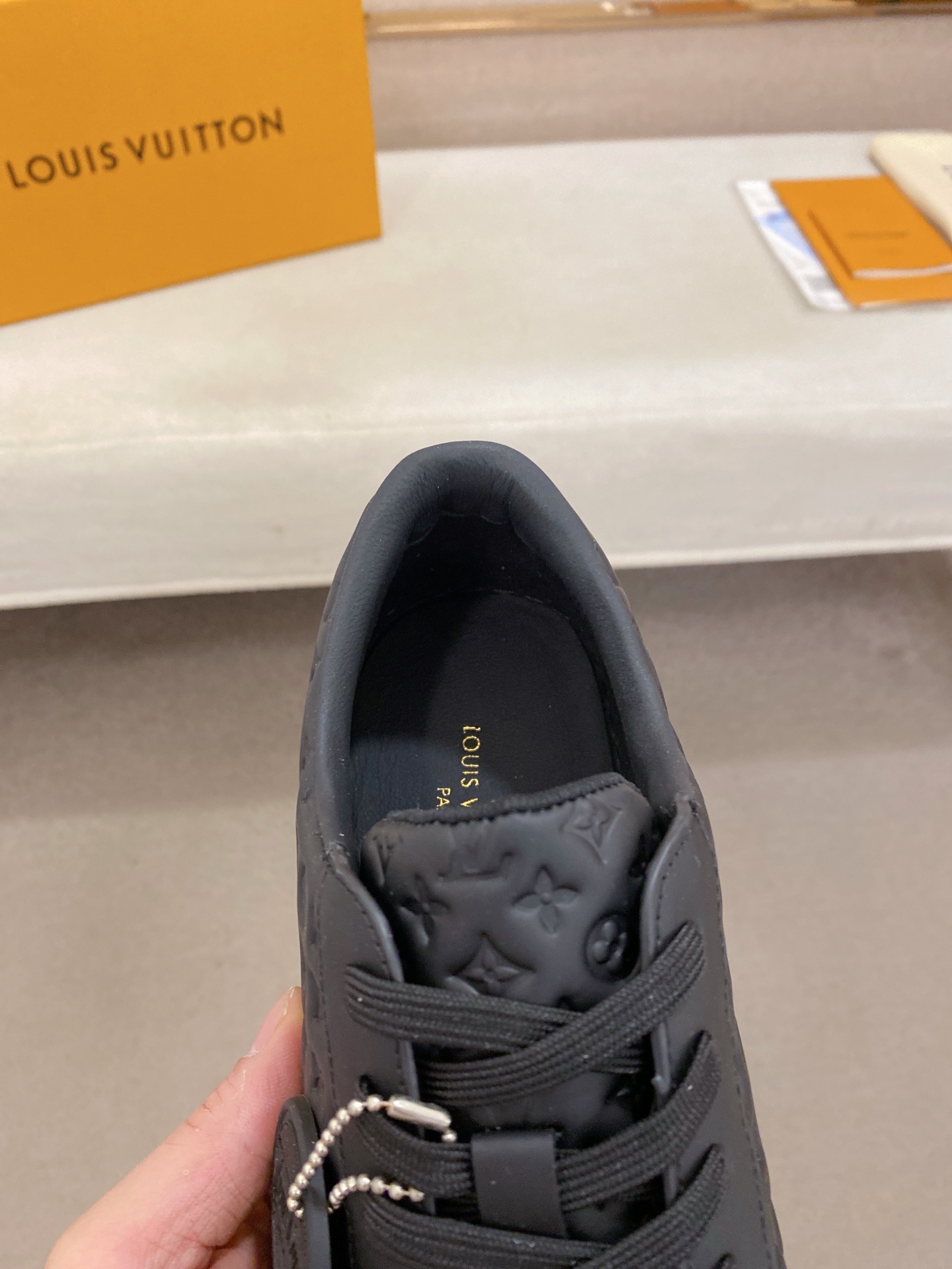 Louis Vuitton Men's Leather Sneaker Casual Shoes, Black, Size 38-44 7 i1746514778429 2678 0 2