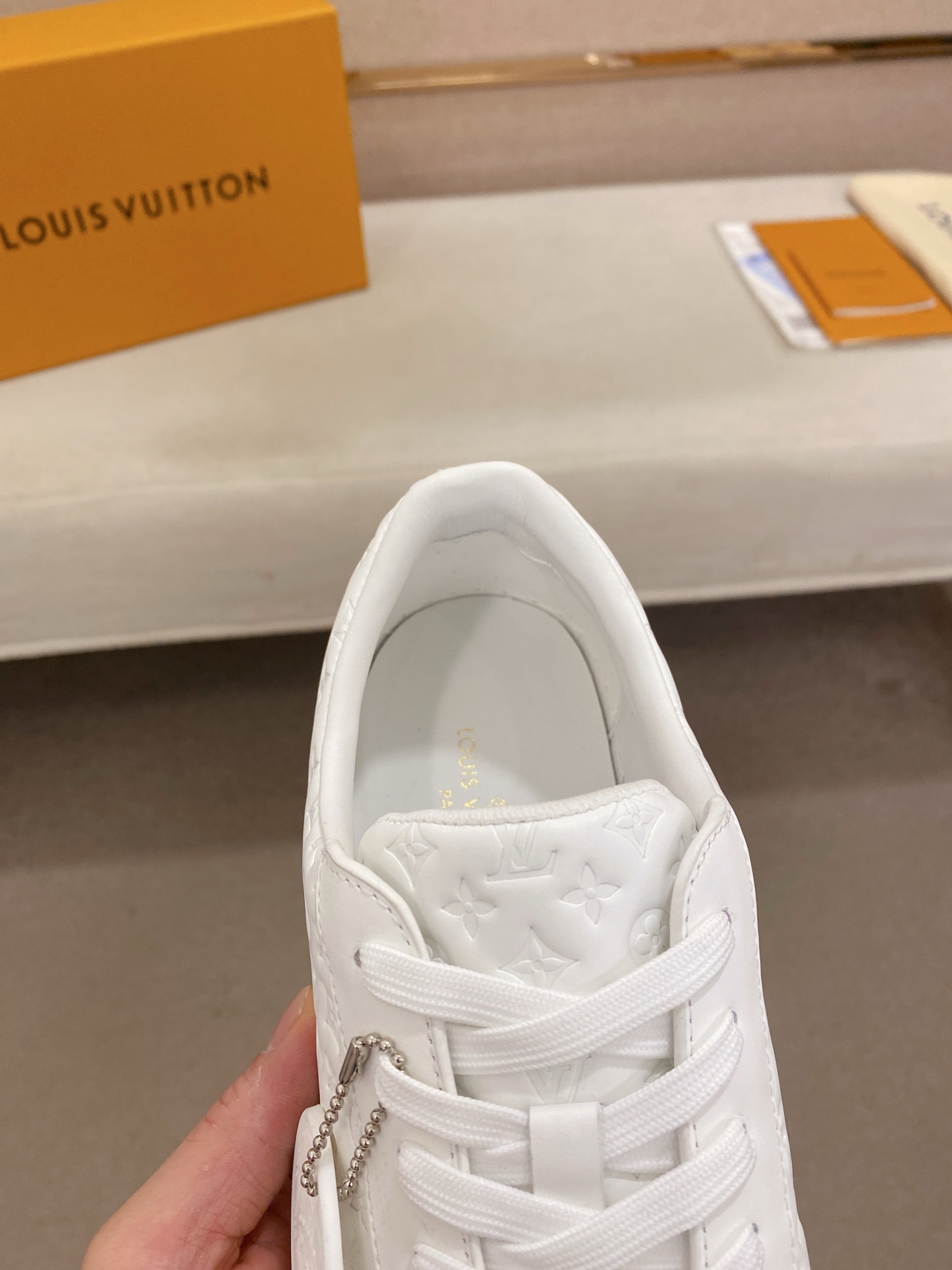 Louis Vuitton Men's White Leather Monogram Sneakers Designer Comfort Shoes 7 i1746514845989 6509 0 4