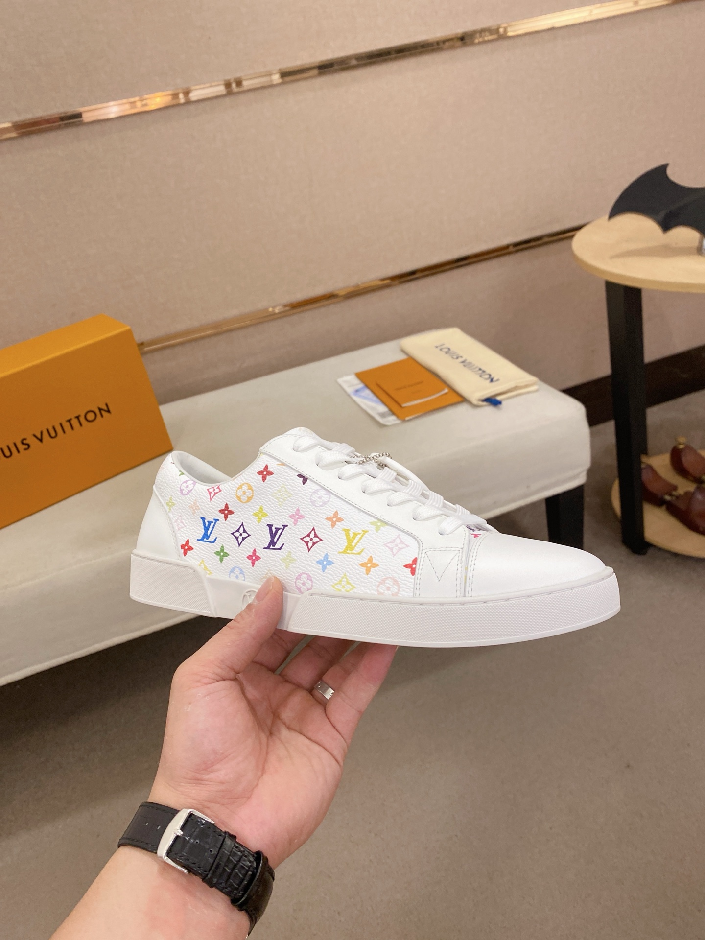 Louis Vuitton Men's Multicolor Monogram Leather Sneaker - Size 38-44 5 i1746515278212 7459 0 3