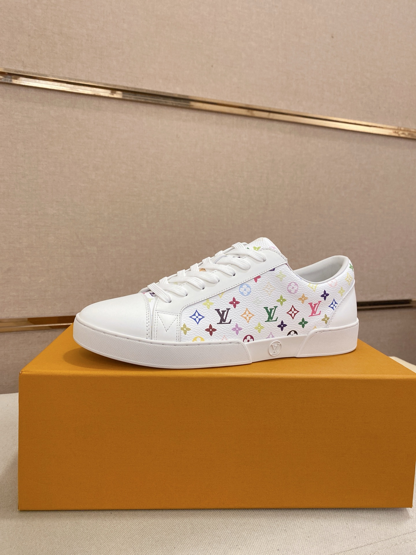 Louis Vuitton Men's Multicolor Monogram Leather Sneaker - Size 38-44 1 Louis Vuitton Men's Multicolor Monogram Leather Sneaker - Size 38-44