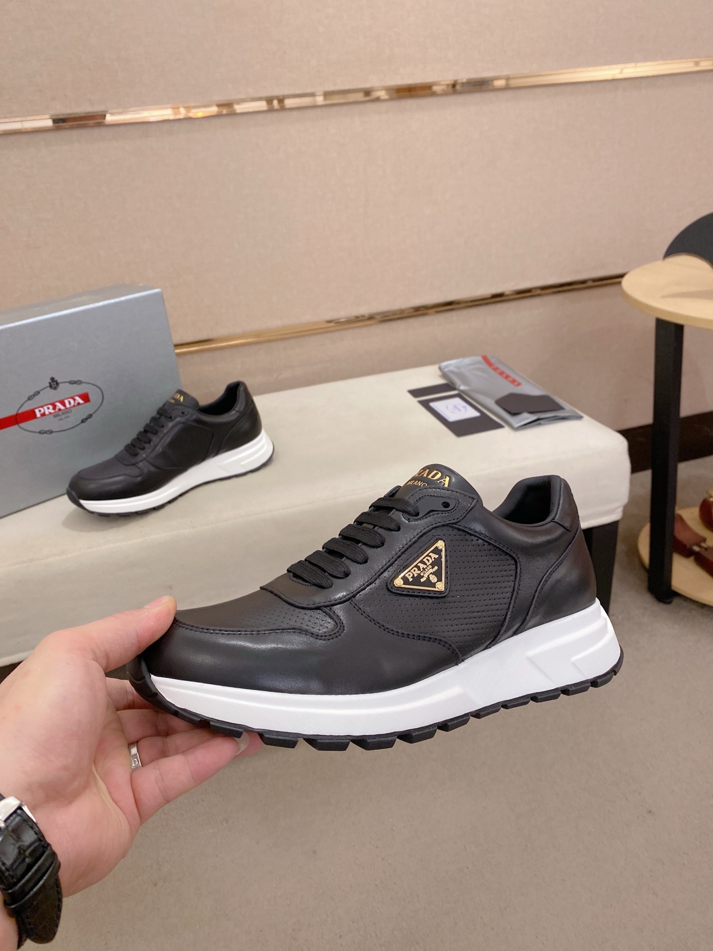 Prada Men's Leather Sneakers - Stylish, Comfortable, and High-Quality 4 i1746599849988 6752 0 2