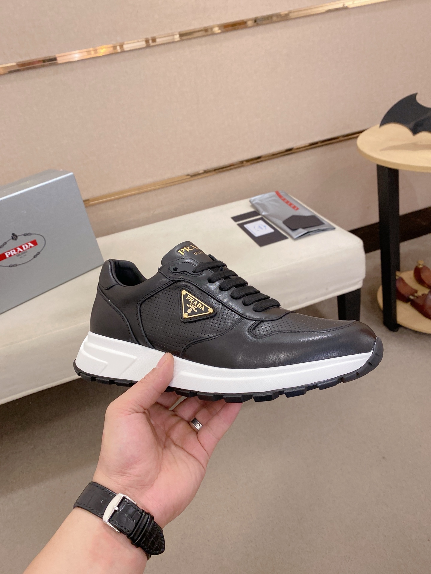 Prada Men's Leather Sneakers - Stylish, Comfortable, and High-Quality 5 i1746599851189 383 0 3