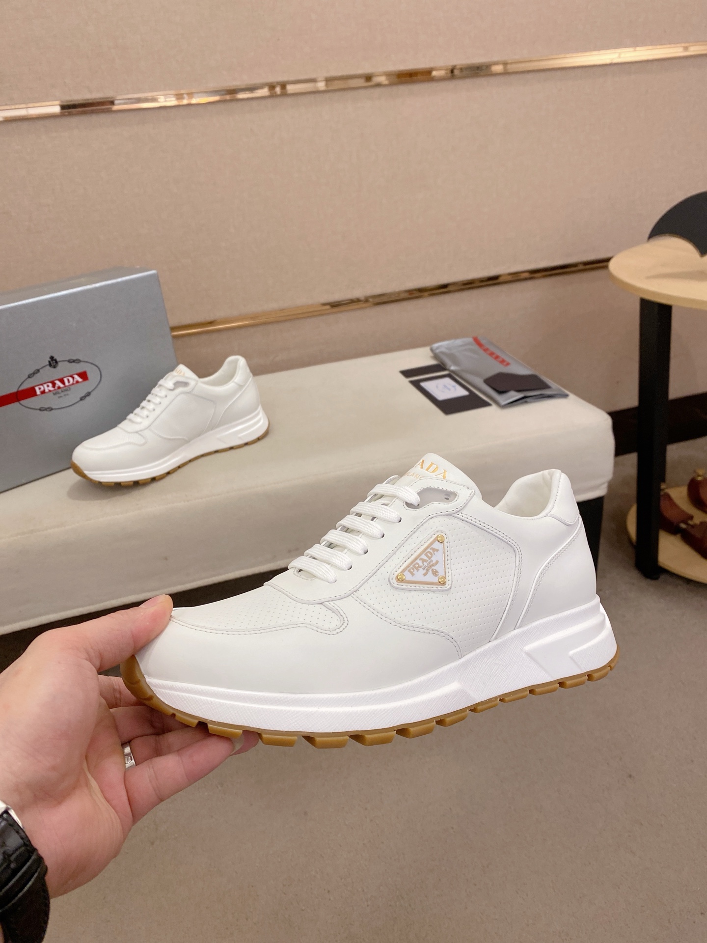 Prada Men's Leather Lace-Up Sneakers - Premium Quality, Comfortable Fit 4 i1746599934957 6887 0 2