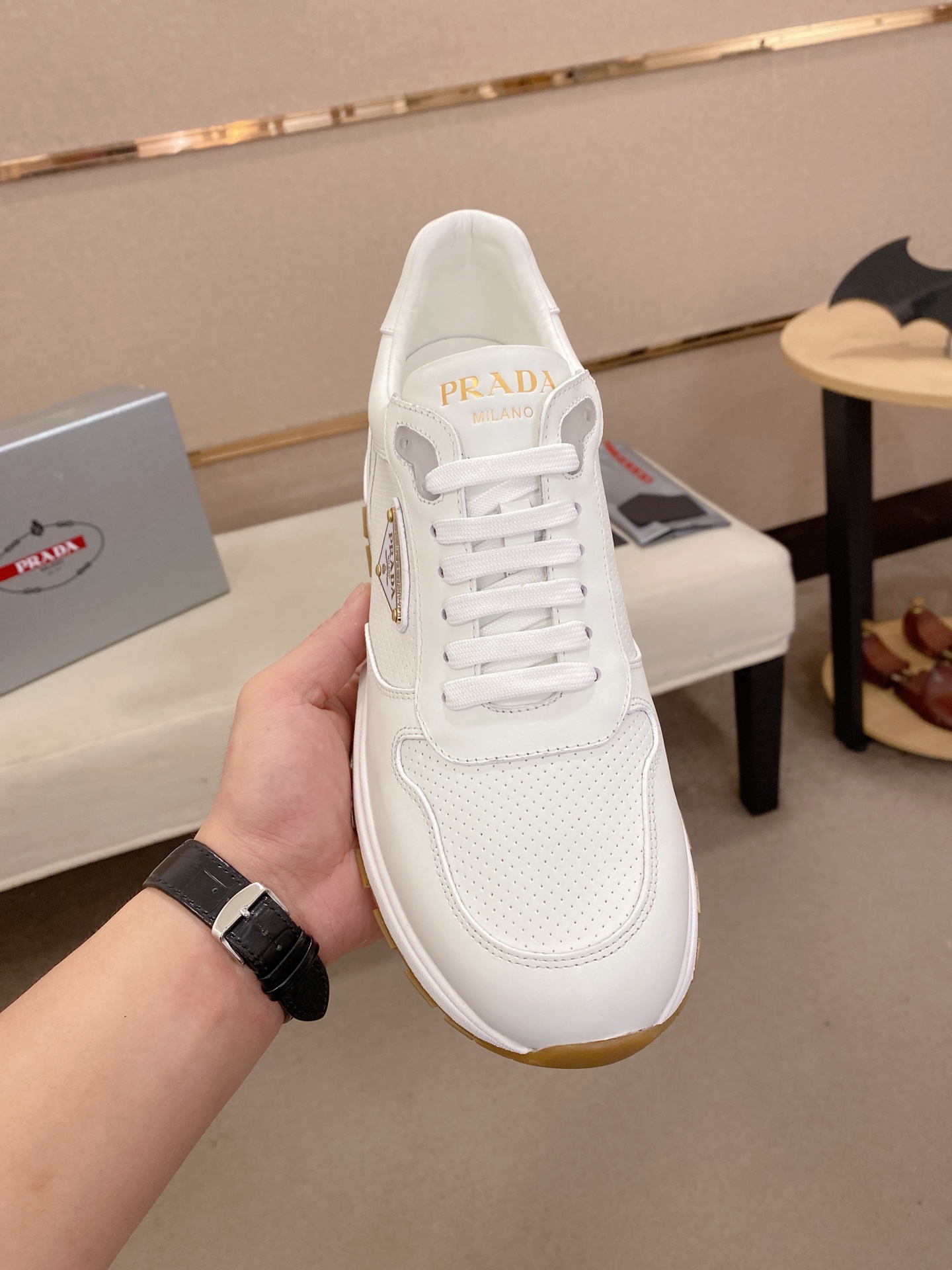 Prada Men's Leather Lace-Up Sneakers - Premium Quality, Comfortable Fit 3 i1746599937484 6915 0 1