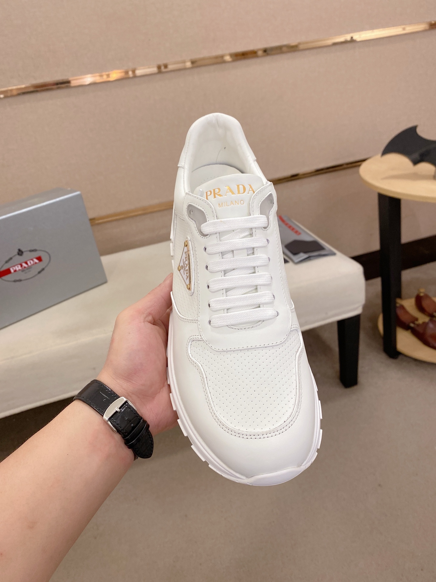 Prada Men's White Leather Sneakers, Handmade, Sizes 38-44 3 i1746599965159 2325 0 1
