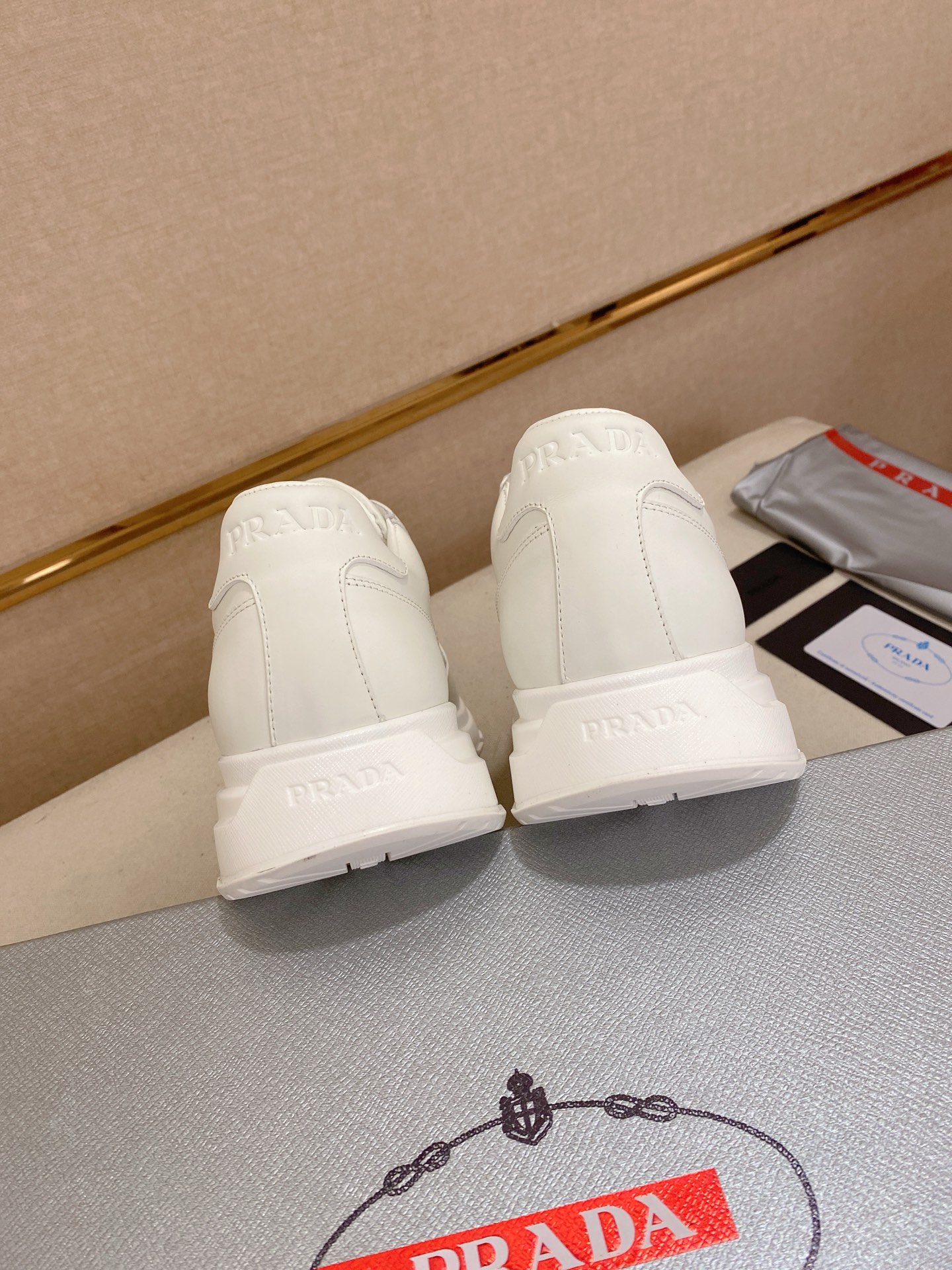 Prada Men's White Leather Sneakers, Handmade, Sizes 38-44 9 i1746599965240 2446 0 7