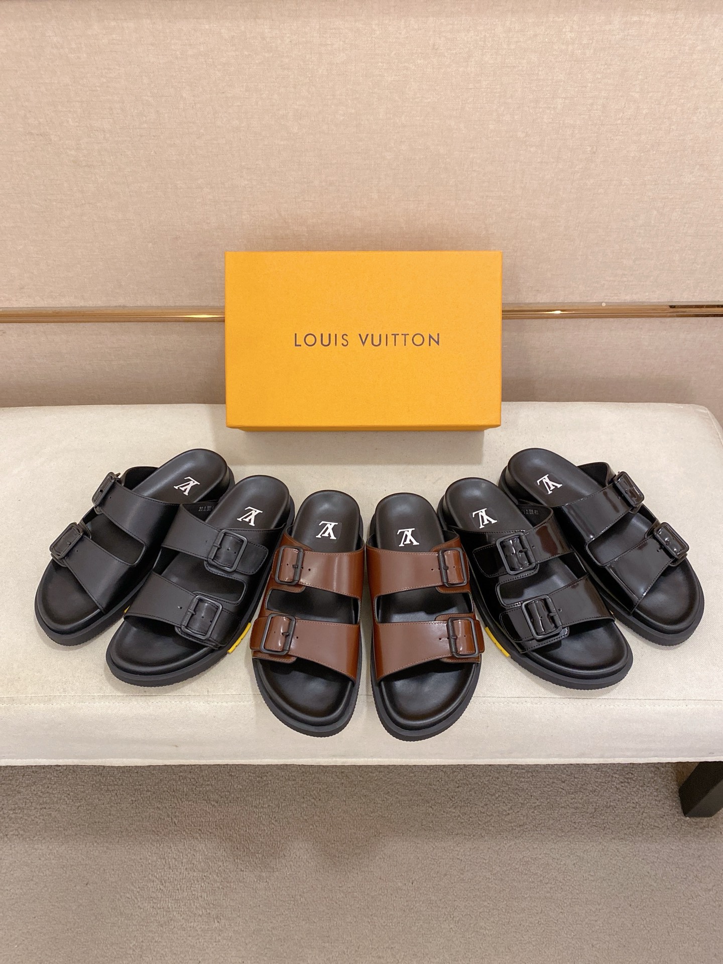 Louis Vuitton Men's Leather Sandals | Comfort and Style - Size 38-44 10 i1746858344546 2617 0 8
