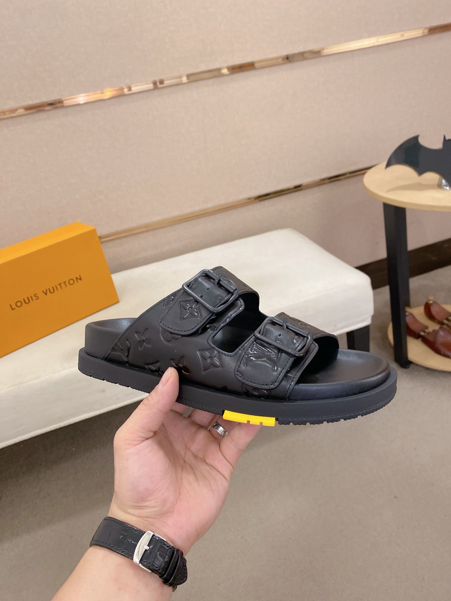 Louis Vuitton Men's Leather Sandals, Imported Leather, Comfortable Fit 5 i1746858630947 4295 0 3