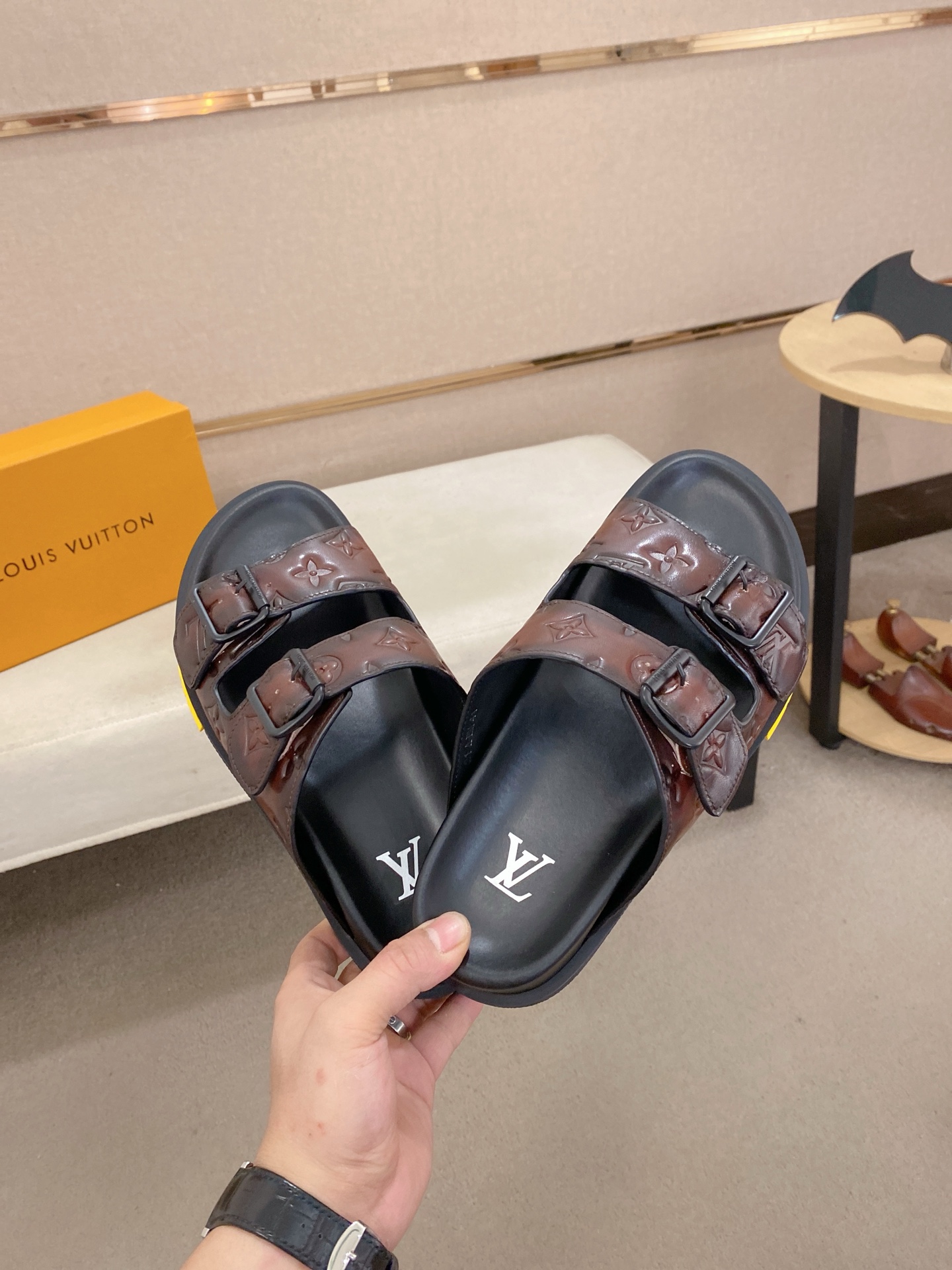 Louis Vuitton Men's Brown Leather Monogrammed Sandals Size 38-44 6 i1746858664114 1228 0 4