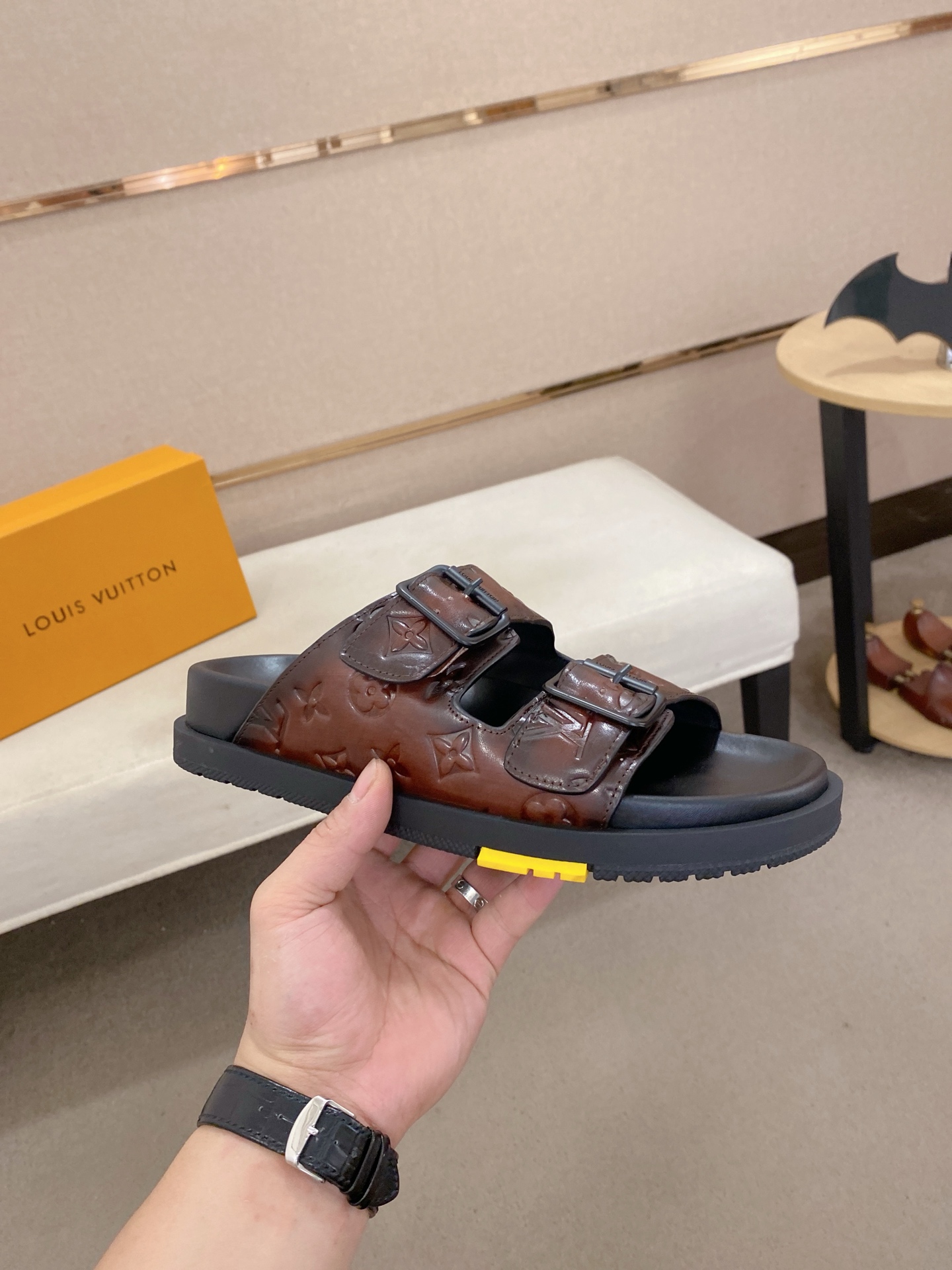 Louis Vuitton Men's Brown Leather Monogrammed Sandals Size 38-44 5 i1746858664132 8152 0 3