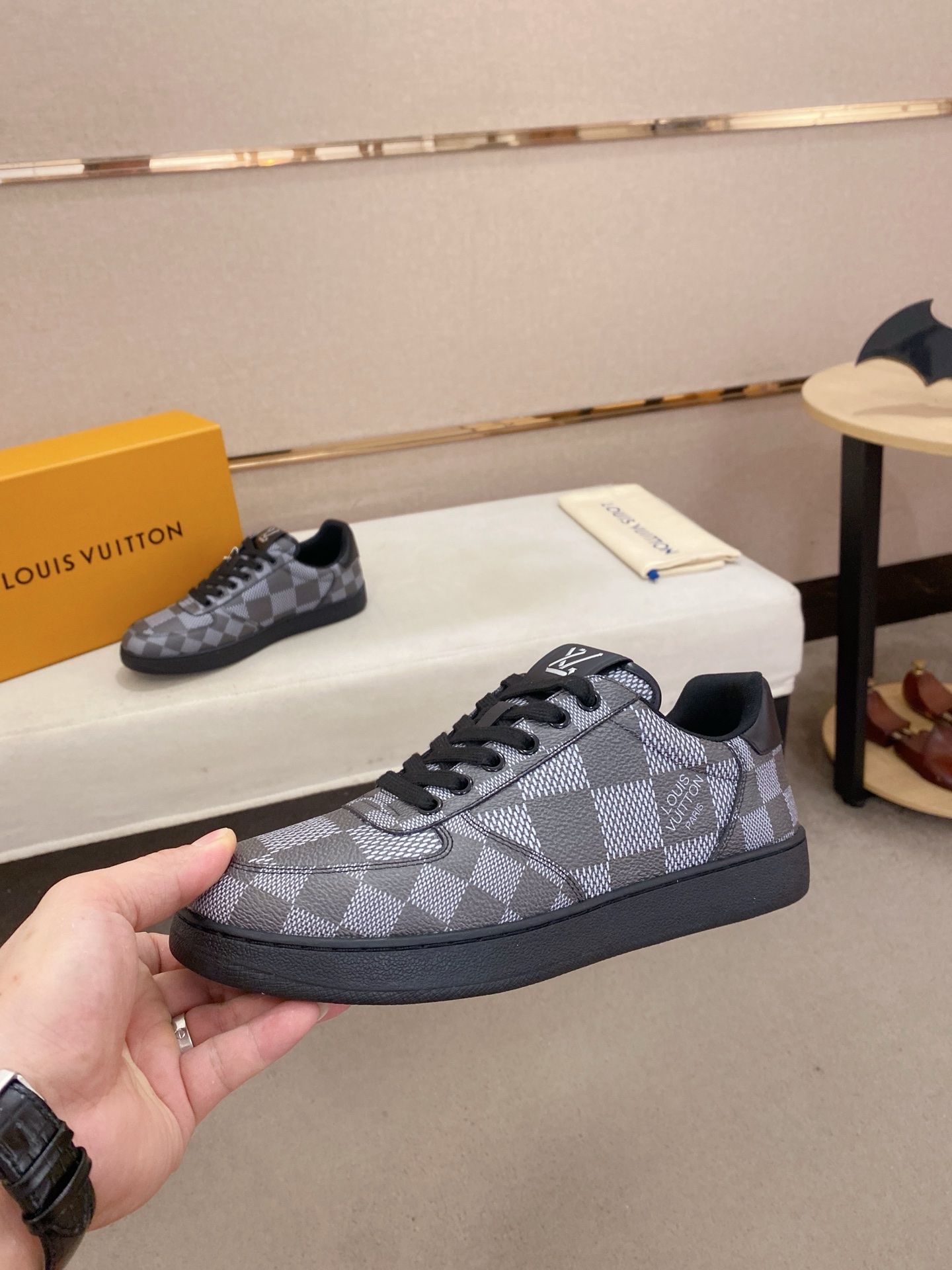 Louis Vuitton Men's Sneaker in Damier Graphite Leather, Size 38-44 4 i1746942689177 3062 0 2