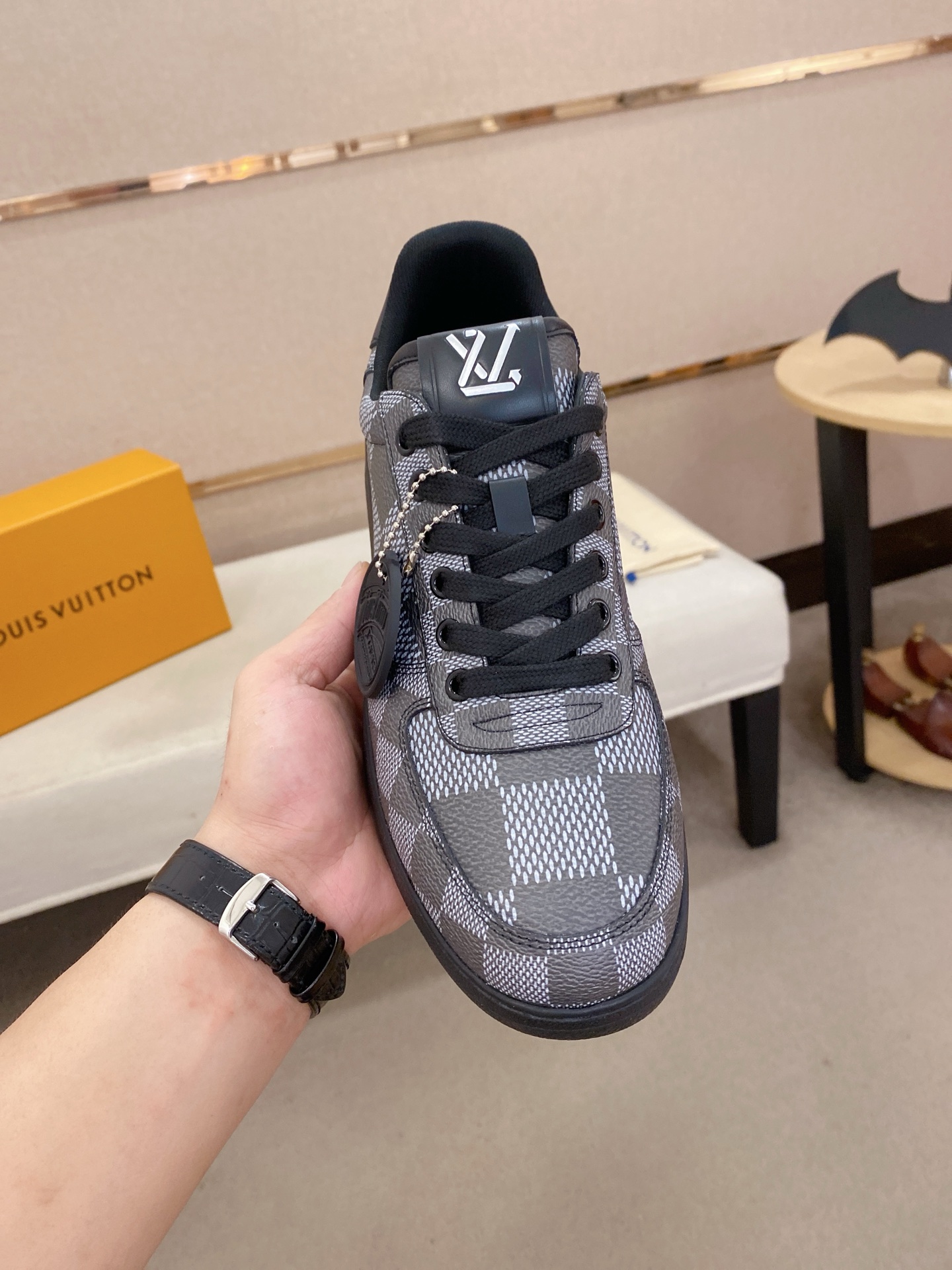 Louis Vuitton Men's Sneaker in Damier Graphite Leather, Size 38-44 3 i1746942689181 4583 0 1