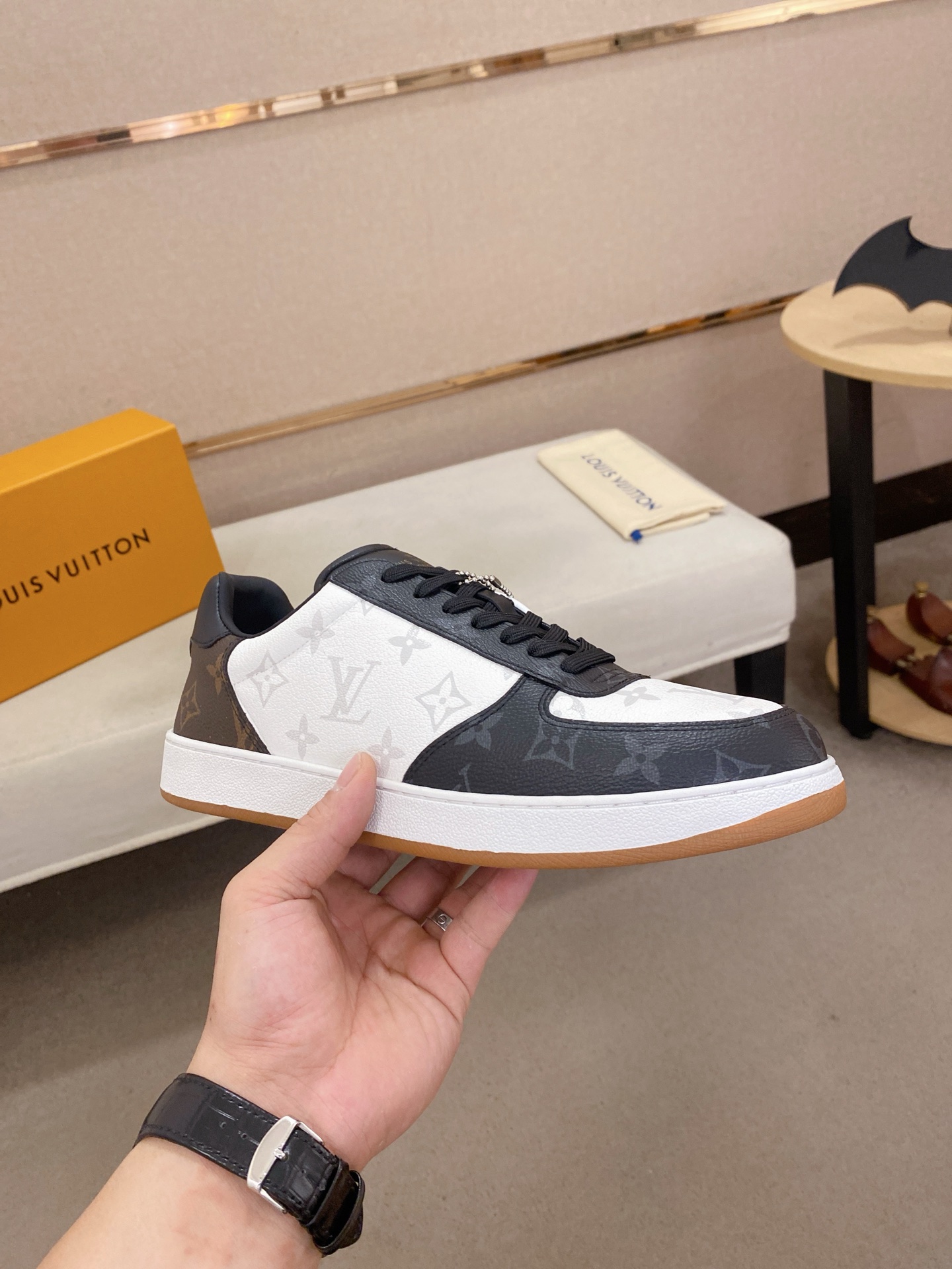 Louis Vuitton Men's Leather Monogram Sneakers: Stylish & Comfortable 5 i1746943042280 7542 0 3