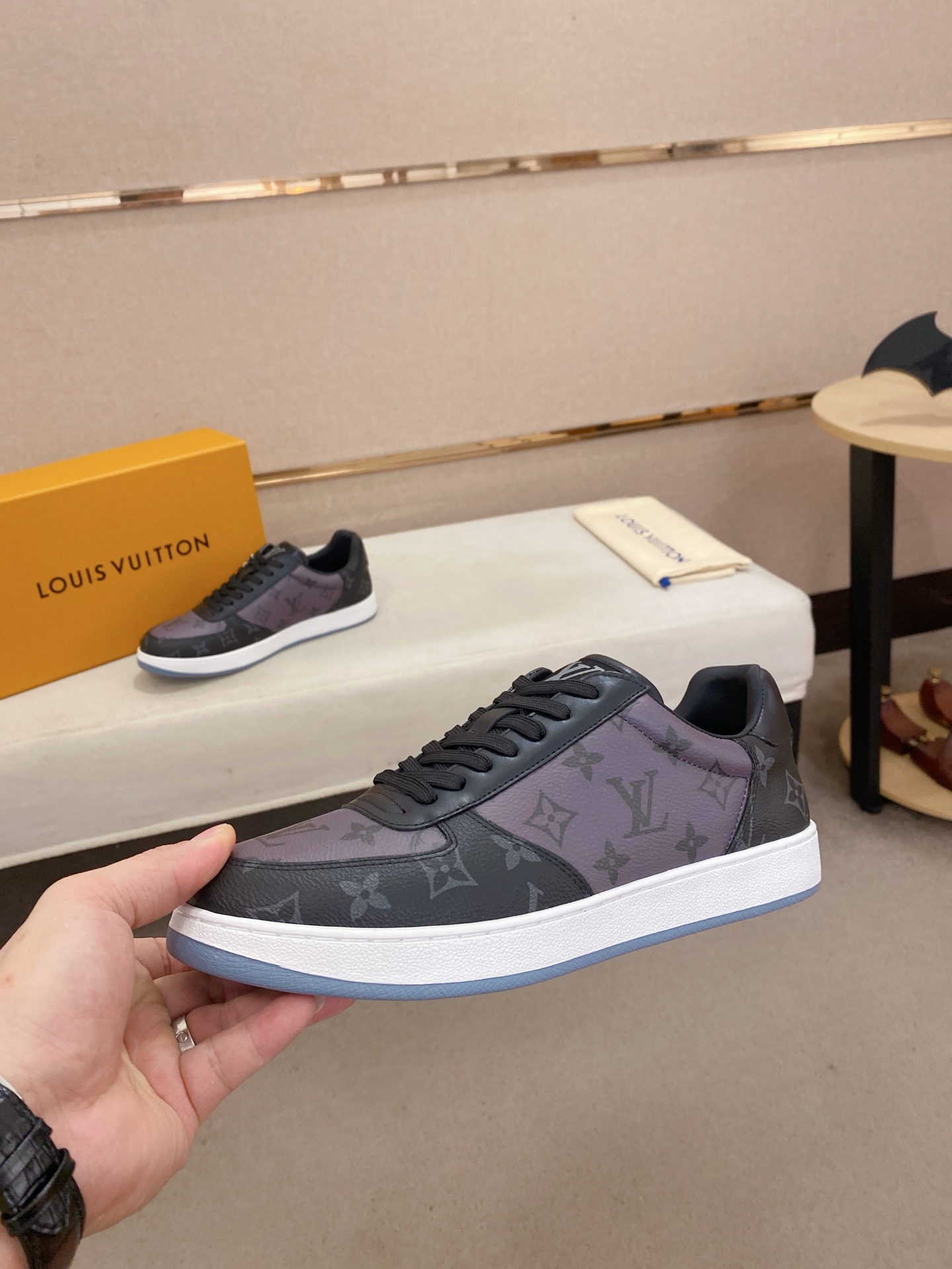 Louis Vuitton Men's Leather Sneaker, Stylish Pattern, Comfortable Fit Size 38-44 4 i1746943104510 1473 0 2