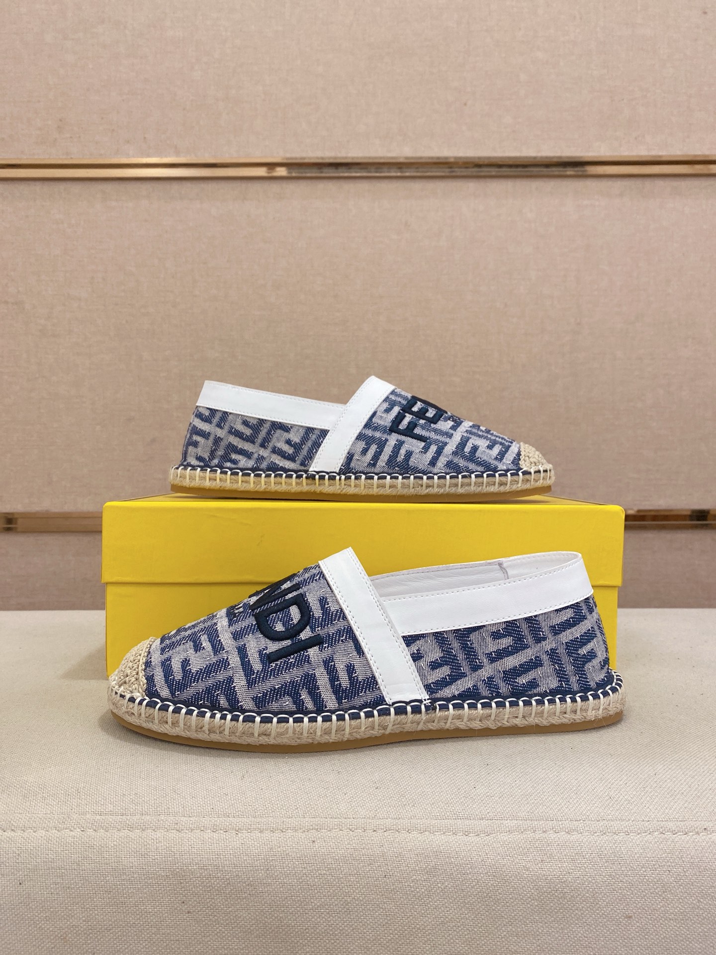 Fendi Men's Blue Espadrille Loafers with Signature FF Motif - Slip-On Style 8 i1746944575113 6153 0 6