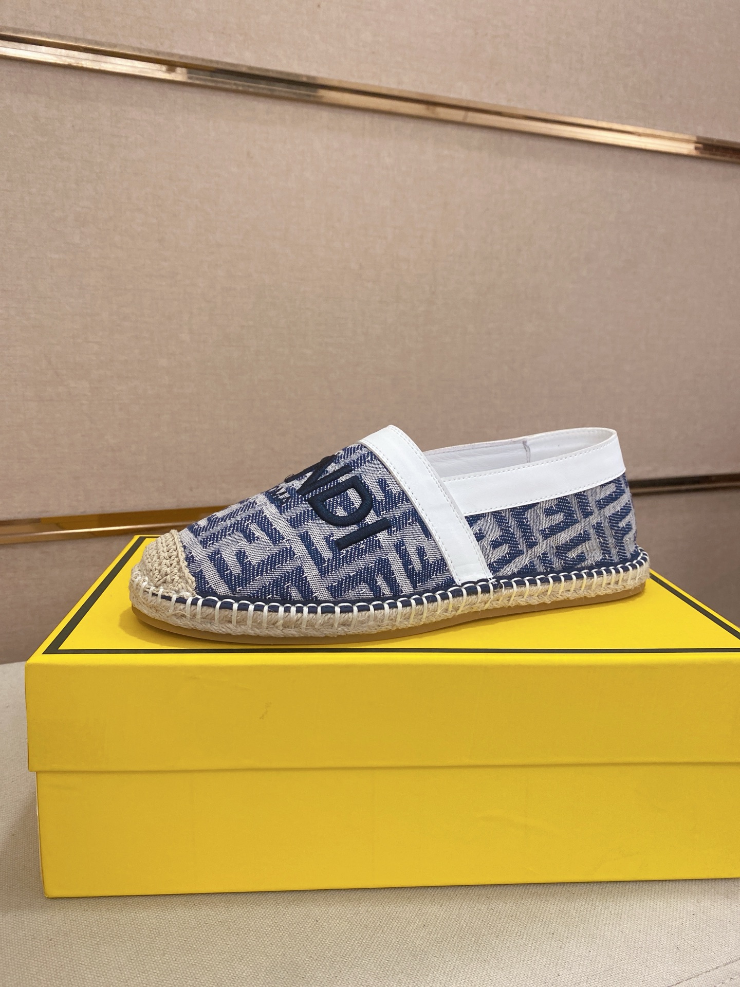 Fendi Men's Blue Espadrille Loafers with Signature FF Motif - Slip-On Style 2 i1746944576031 4306 0 0