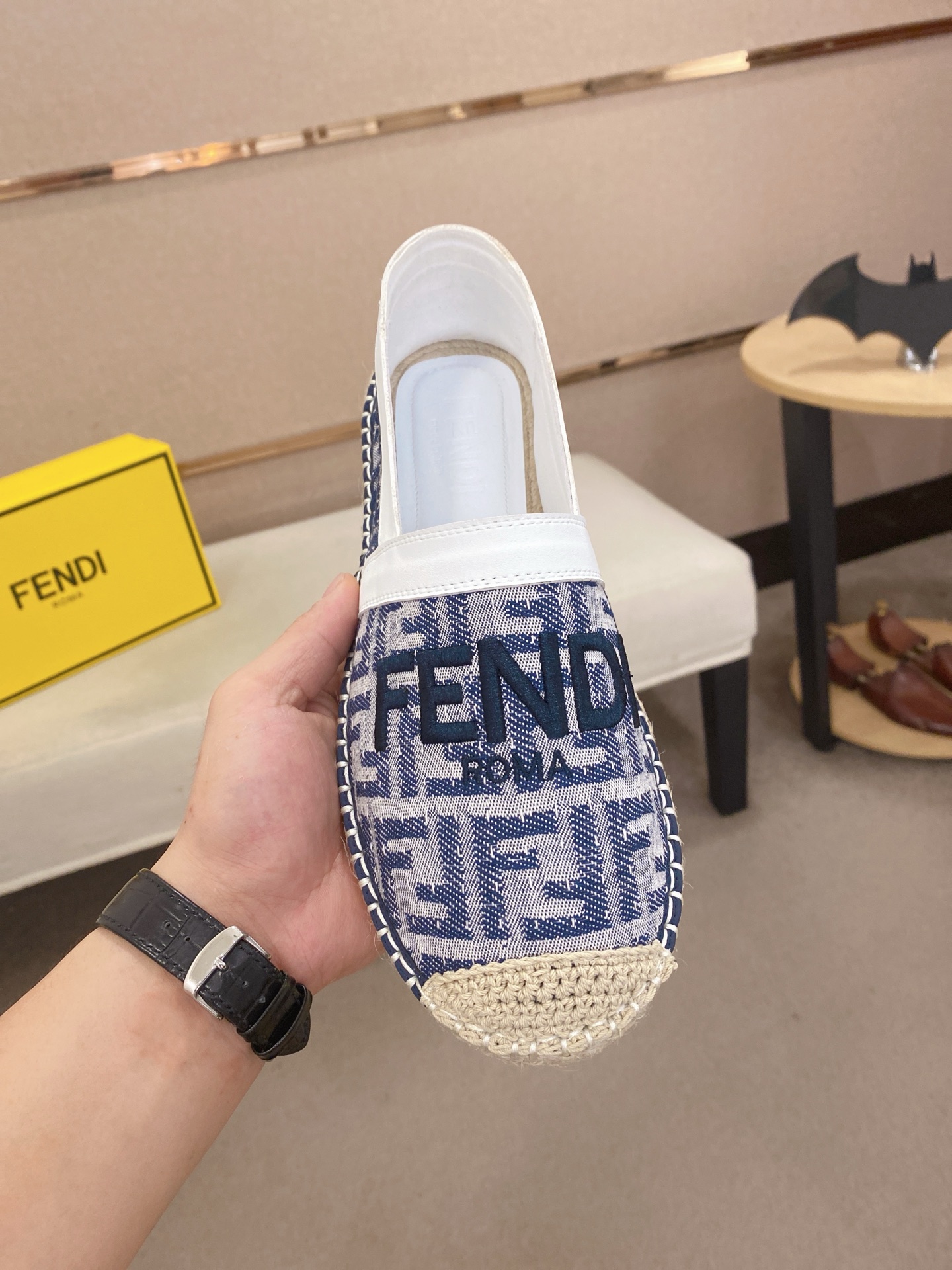 Fendi Men's Blue Espadrille Loafers with Signature FF Motif - Slip-On Style 3 i1746944576078 429 0 1