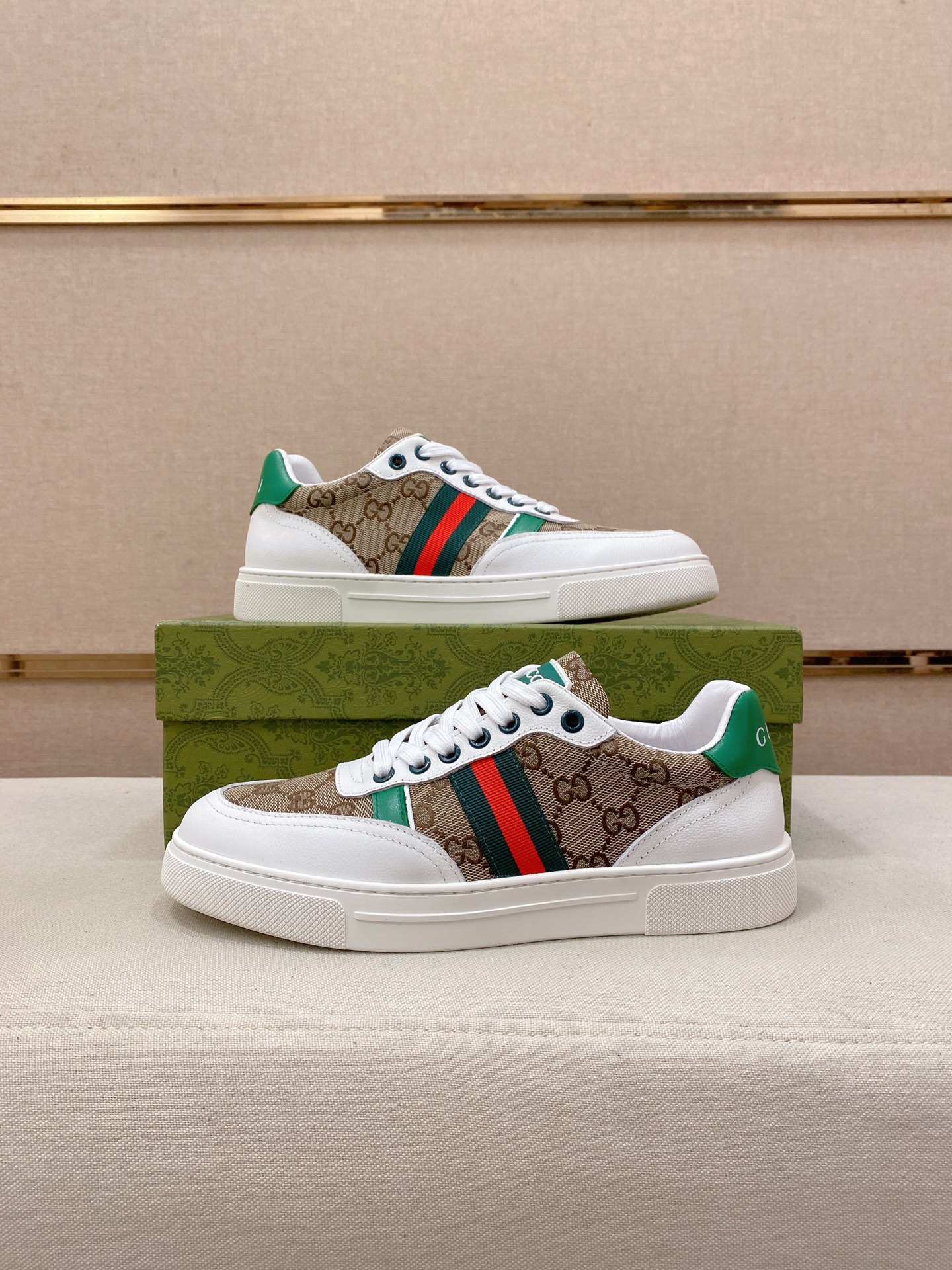 Gucci Men's Ace GG Supreme Sneaker with Green and Red Web stripe 8 i1753170903260 5858 0 6