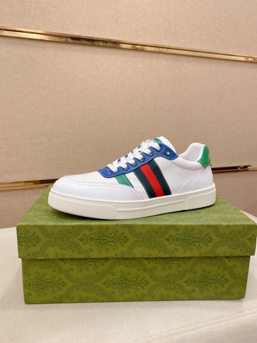 Gucci Men's Leather Sneaker with Iconic Web Stripe - Stylish & Comfortable