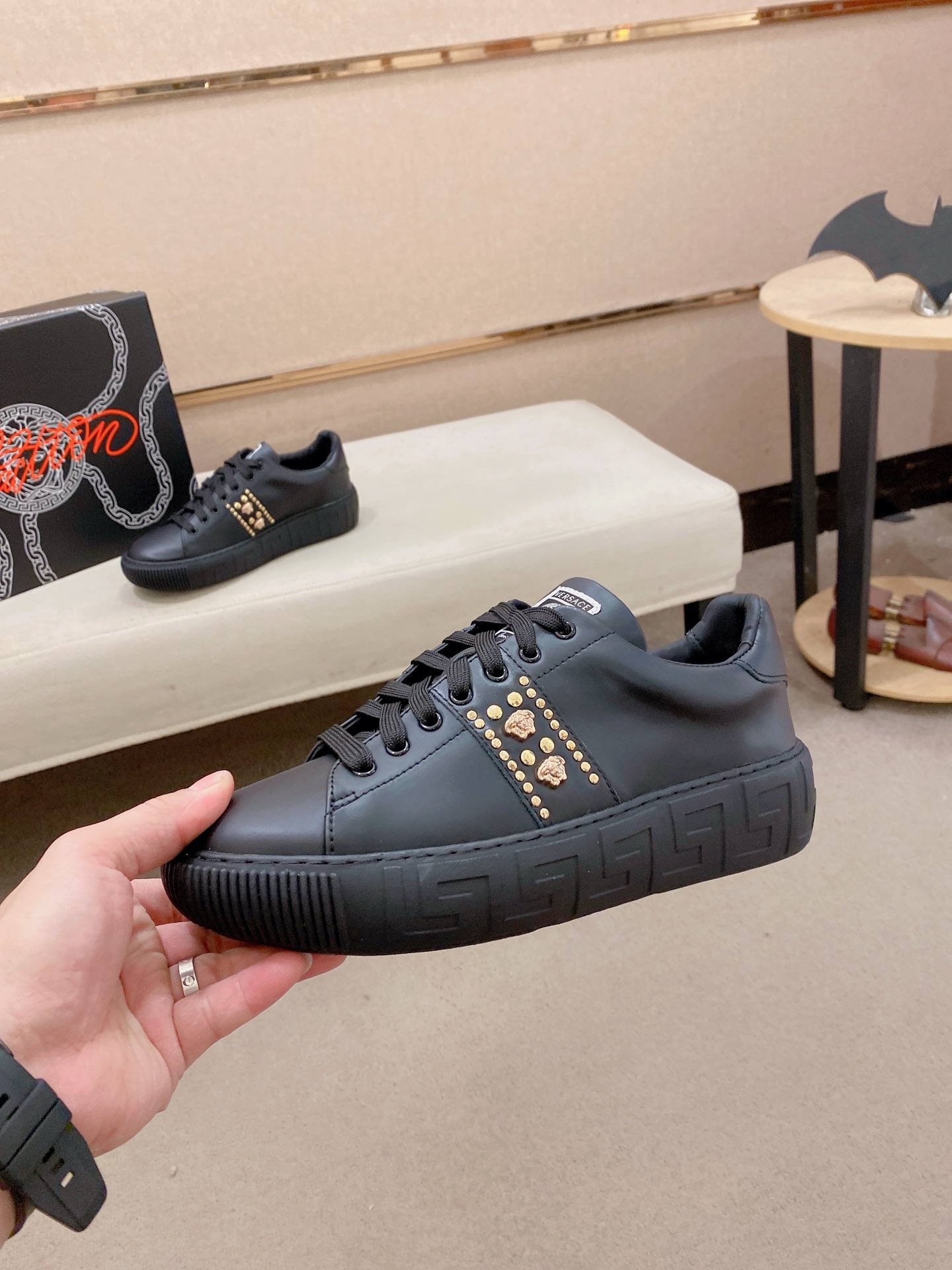 Versace Style Leather Men's Shoes style reference detail image 3 from source 781456