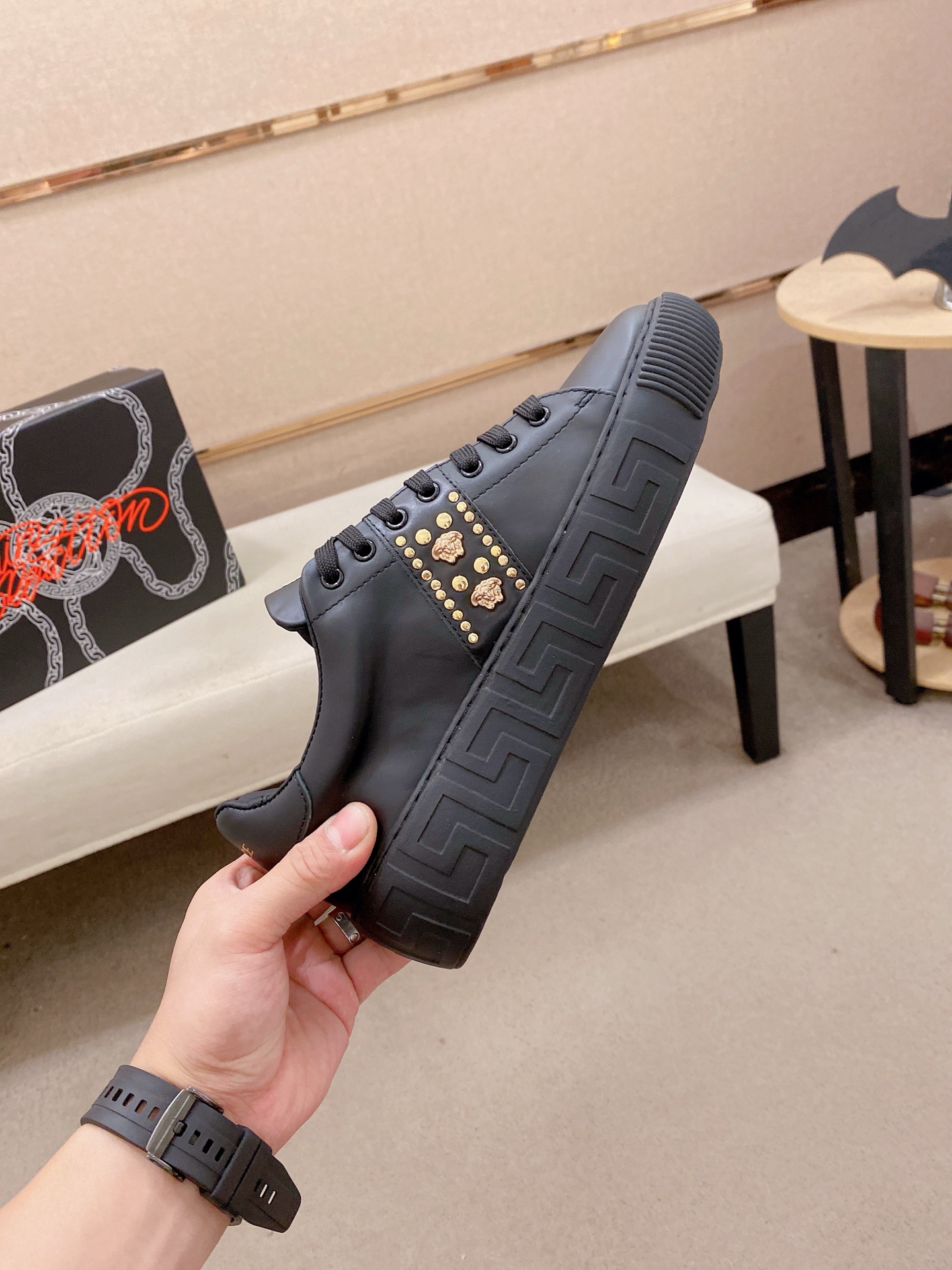 Versace Style Leather Men's Shoes style reference detail image 5 from source 781456