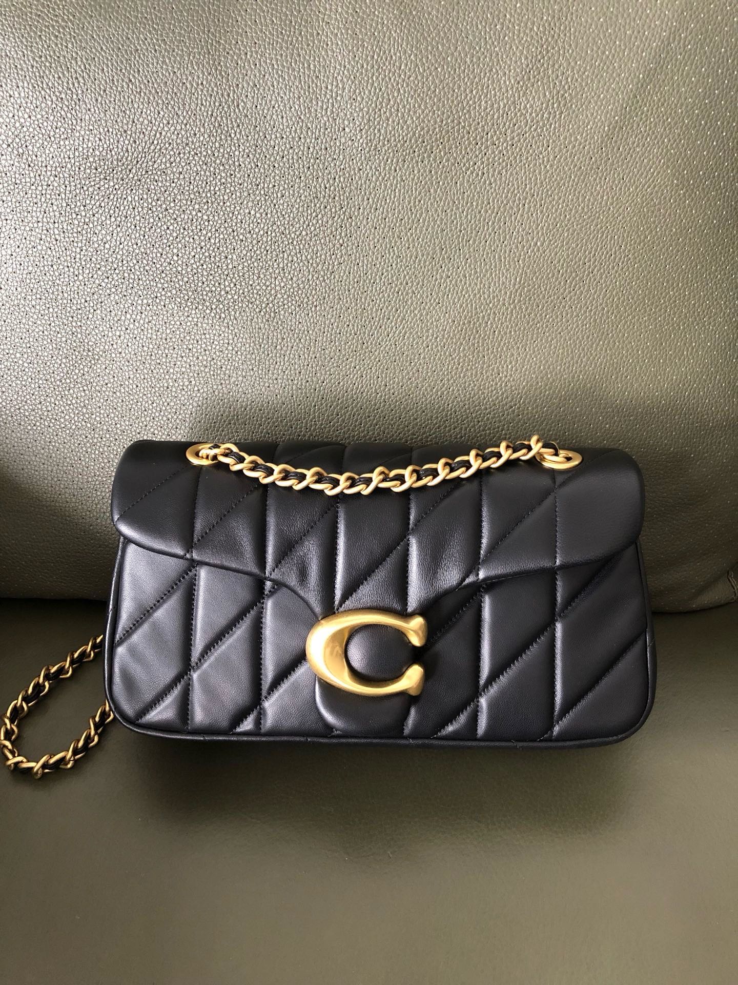 Coach 原Coach蔻驰 CP150Quilting Tabby系列 羊皮链条单肩斜挎包