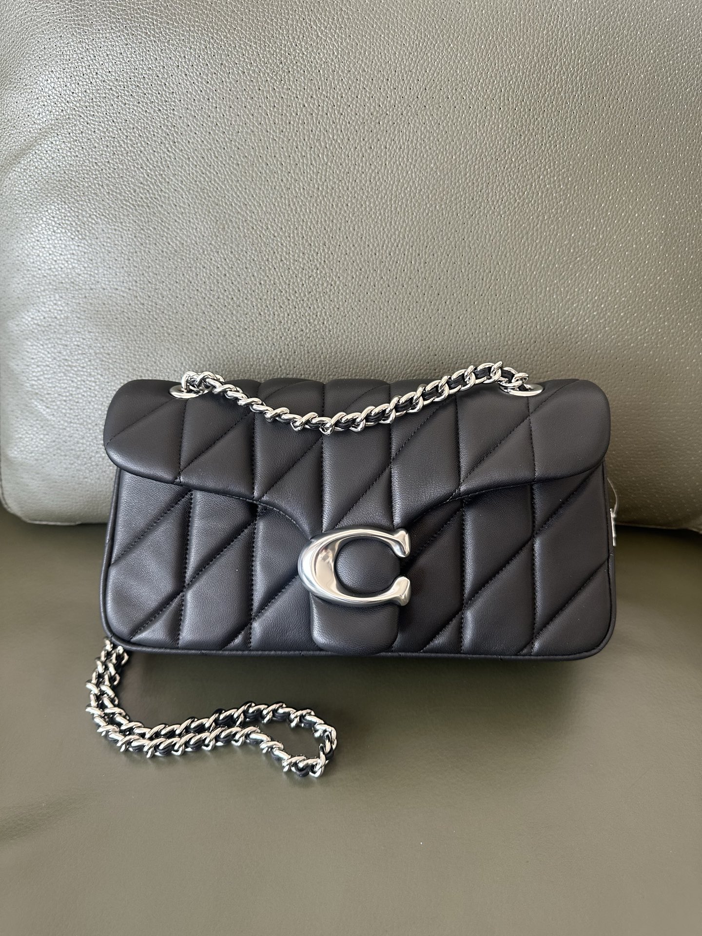 Coach 原Coach蔻驰 CP150Quilting Tabby系列 羊皮链条单肩斜挎包