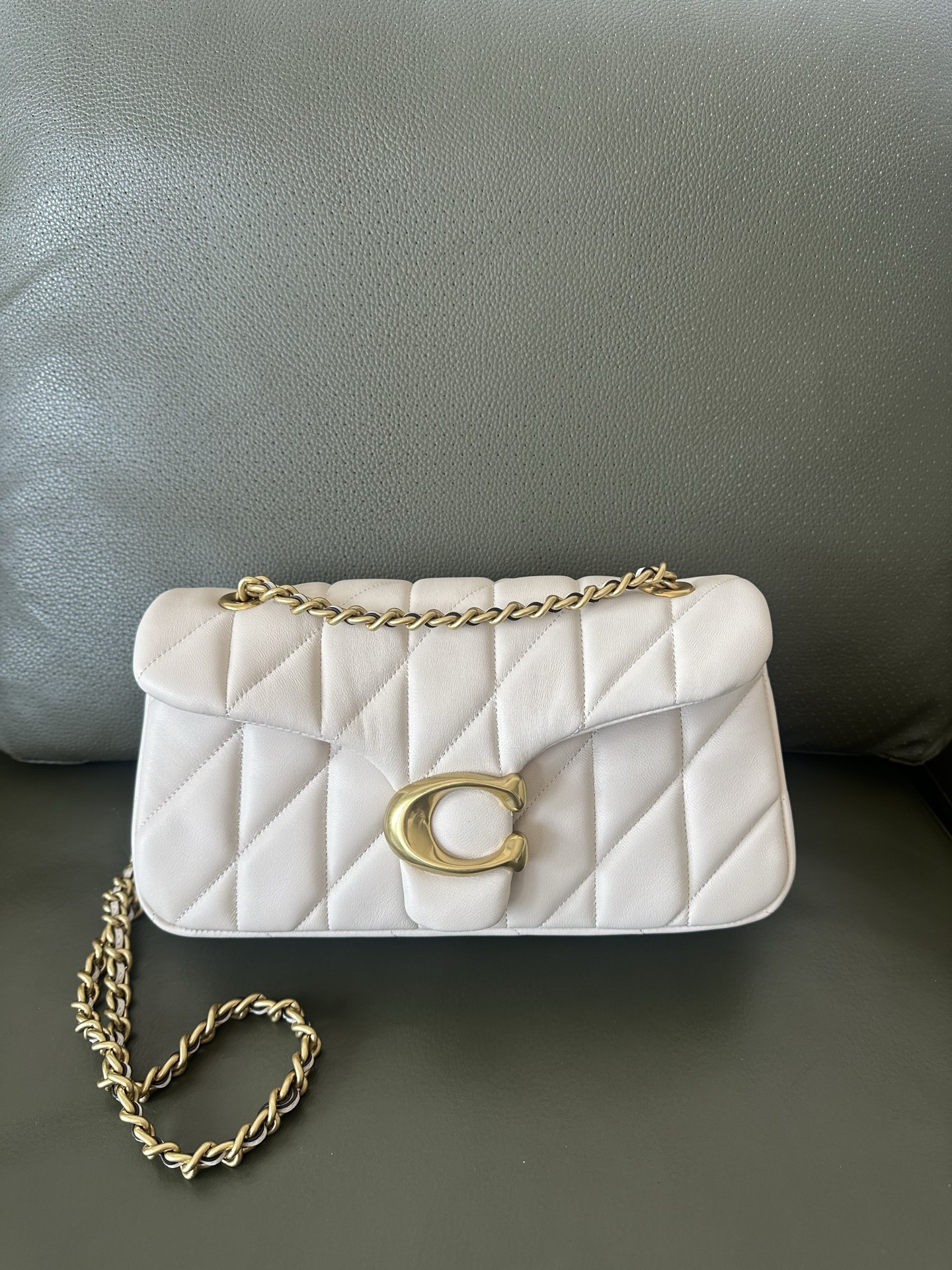 Coach 原Coach蔻驰 CP150Quilting Tabby系列 羊皮链条单肩斜挎包