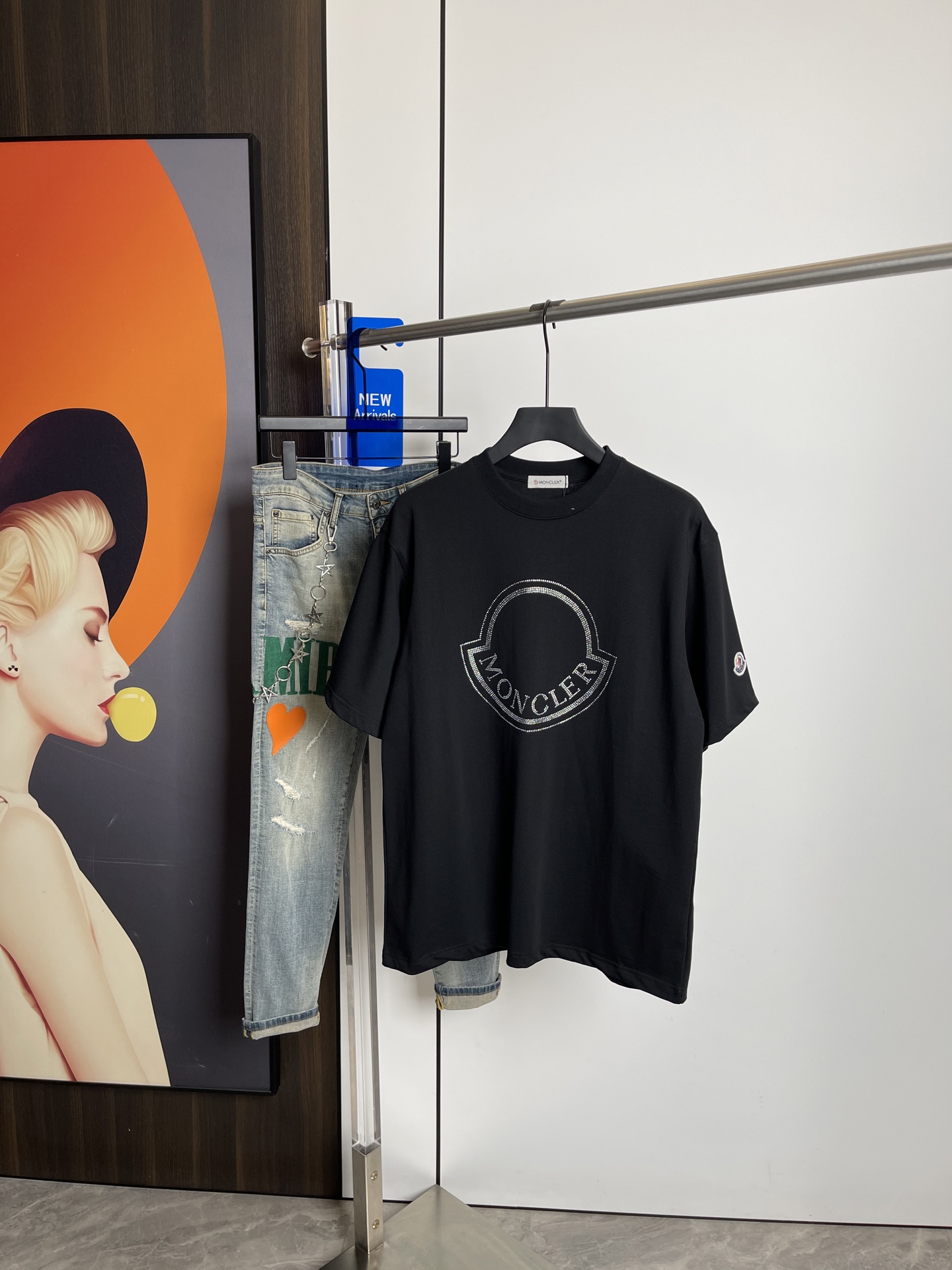 蒙口2025夏季新品短袖T恤，原版烫钻印花.三标齐 ！简约百...