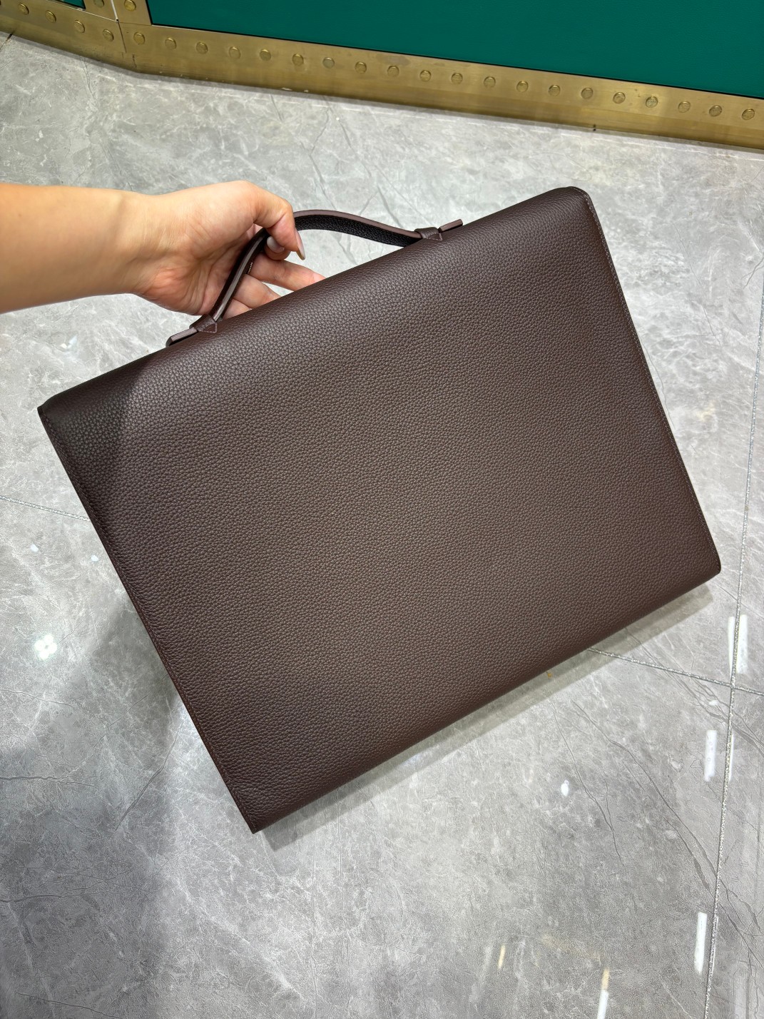 Hermes Depeches 37 Brown Leather Briefcase for Men, Business Bag 3 a1719209291065 2826