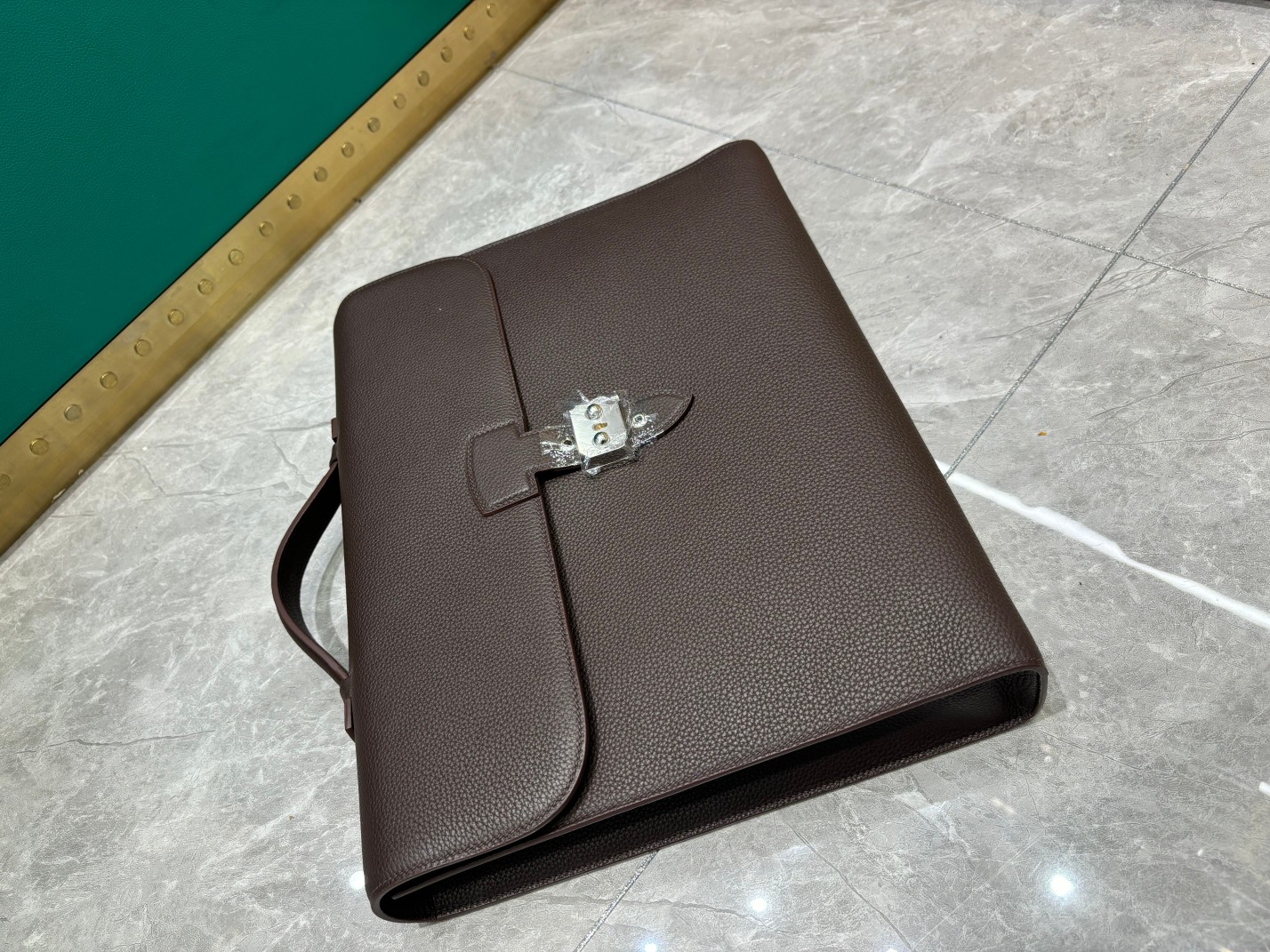 Hermes Depeches 37 Brown Leather Briefcase for Men, Business Bag 4 a1719209291222 0202