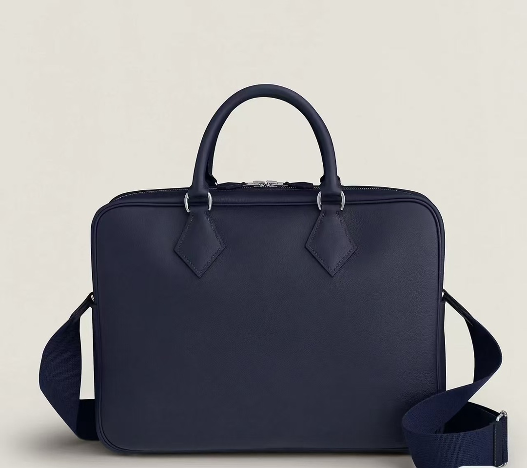 Hermès Hermes/Hermes men's bag business briefcase genuine leather bag size 38.28.9 cowhide leather super good