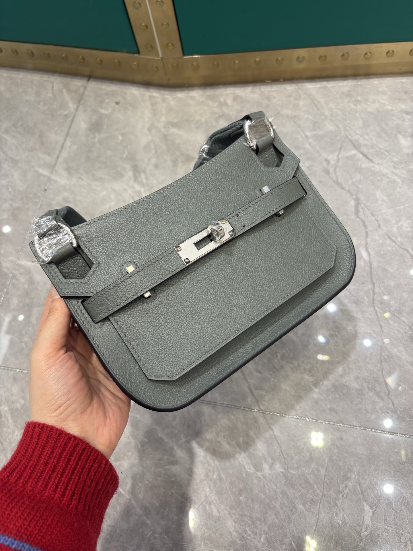 Mini Jypsiere 23cm Piel Evercolor importada de fábrica [Gris nube] Hebilla plateada Unisex Mismo estilo que la boutique…