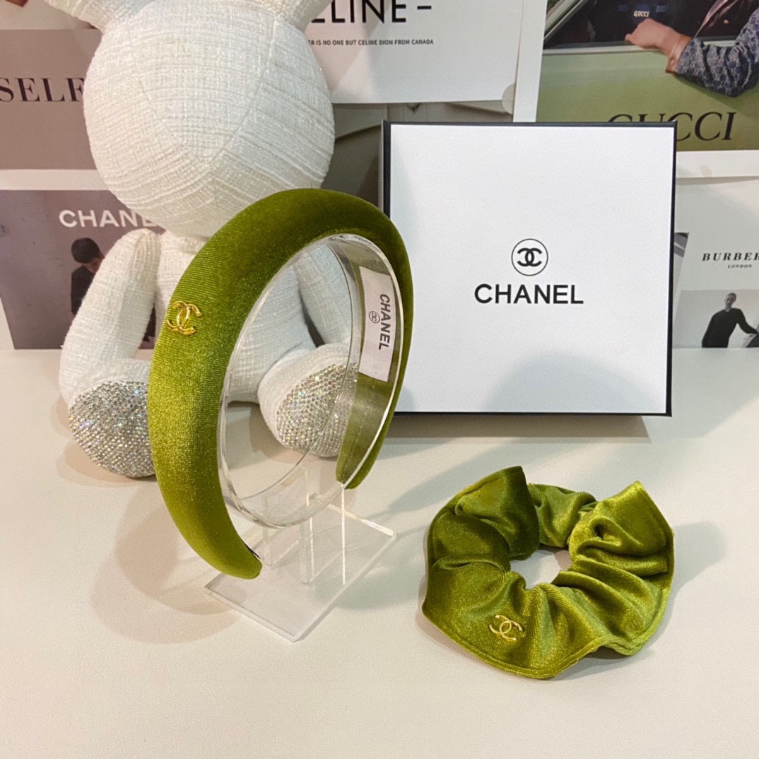 （两件套）配专柜包装 Chanel（香奈儿）最新爆款来啦✨💫丝绒两件套发箍➕发圈优雅的girl值得入手 