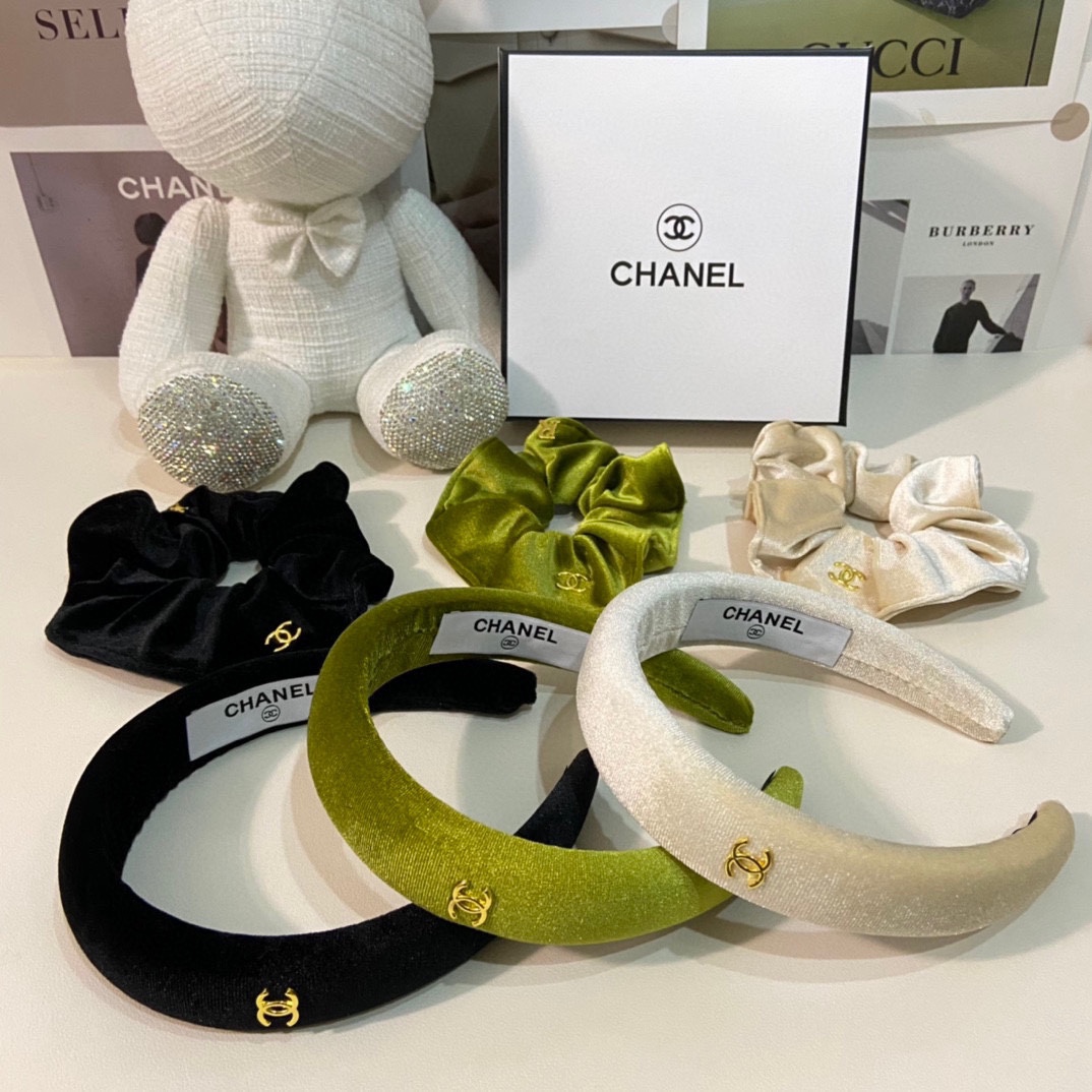 （两件套）配专柜包装 Chanel（香奈儿）最新爆款来啦✨💫丝绒两件套发箍➕发圈优雅的girl值得入手 