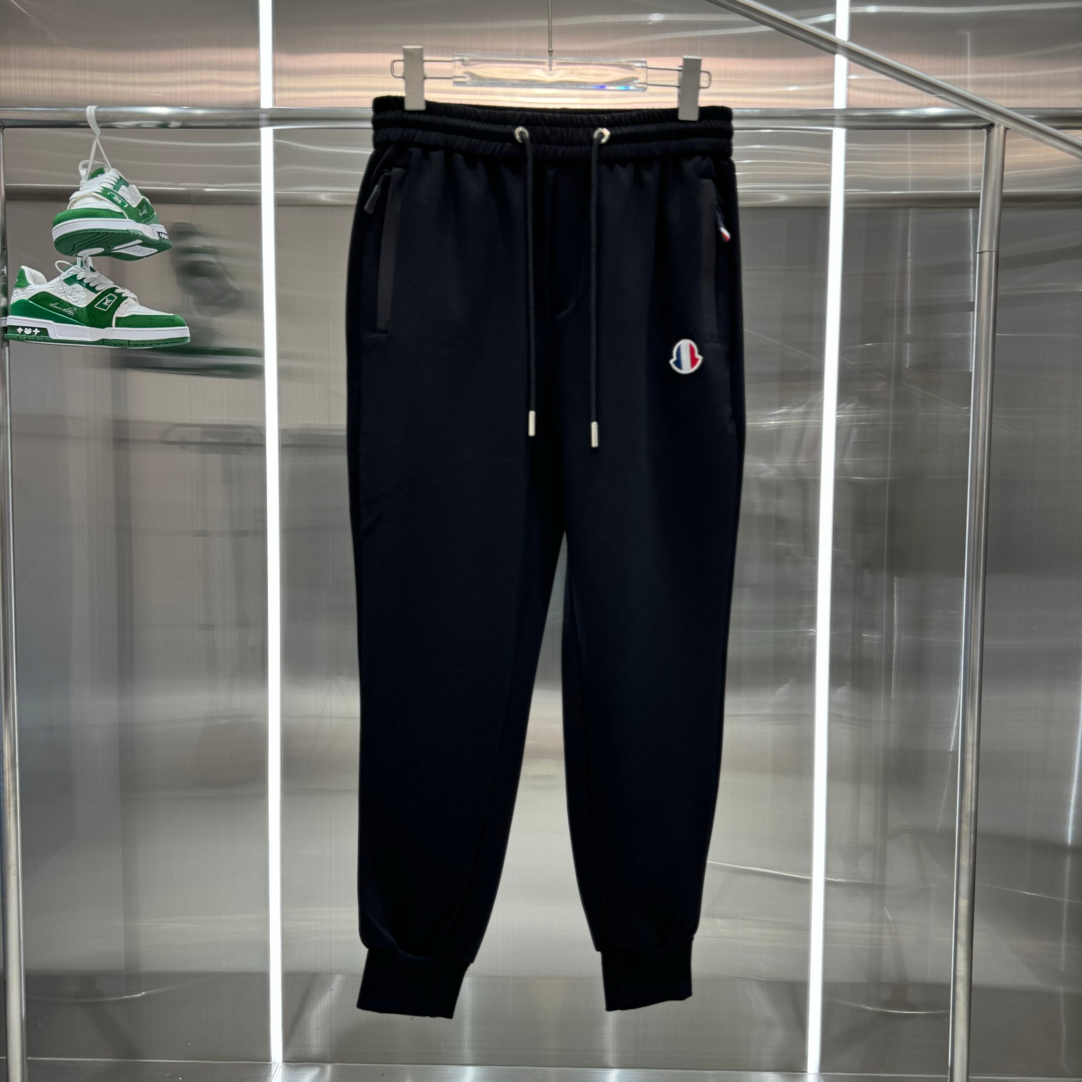 Moncler Clothing Pants & Trousers Black Embroidery Spring/Summer Collection Fashion Casual