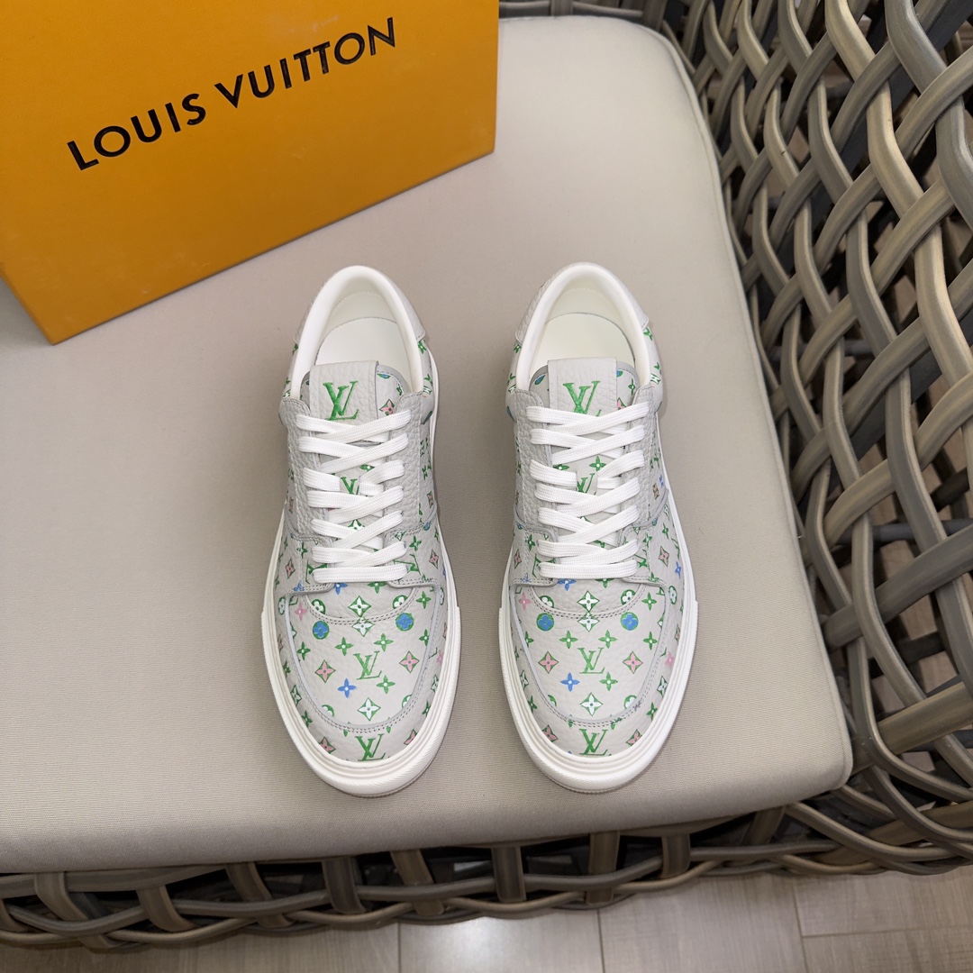 Louis Vuitton Shoes Sneakers Men Calfskin Cowhide Rubber Casual